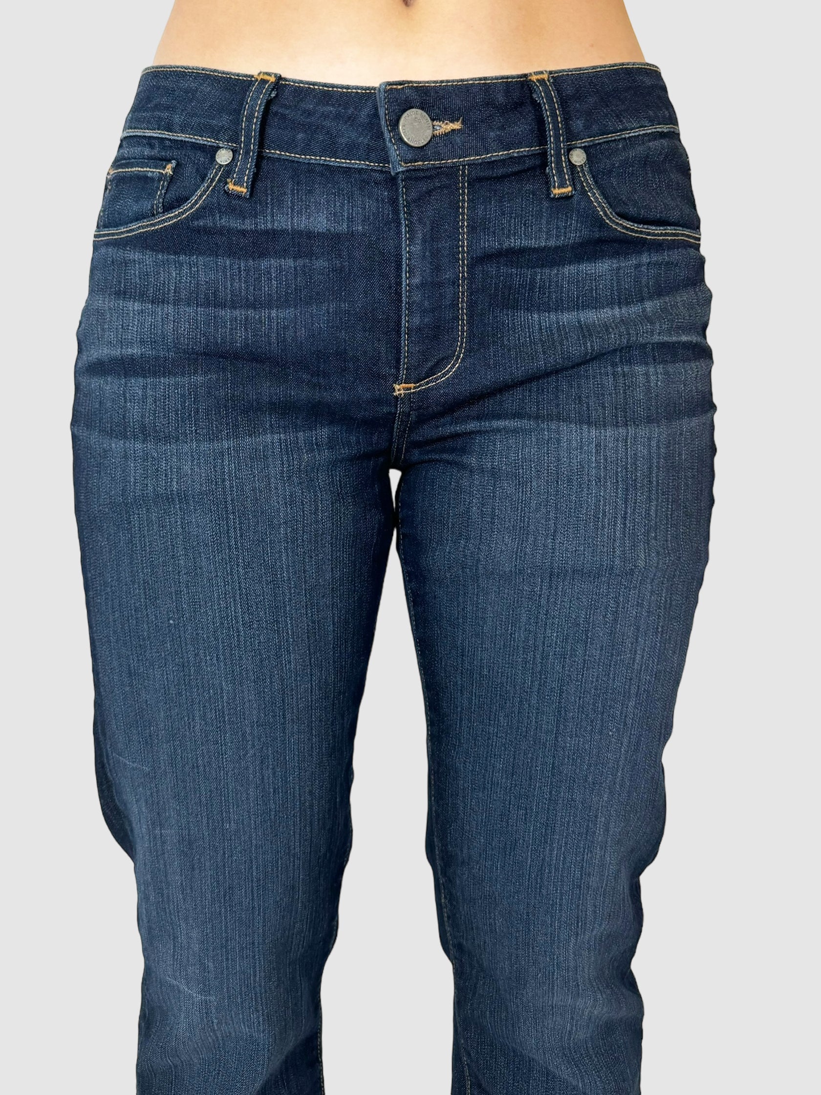 Paige Navy Blue Skyline Straight Leg Jean Size 31 Consignment Secondhand Designer Luxury Resale Toronto Trendy