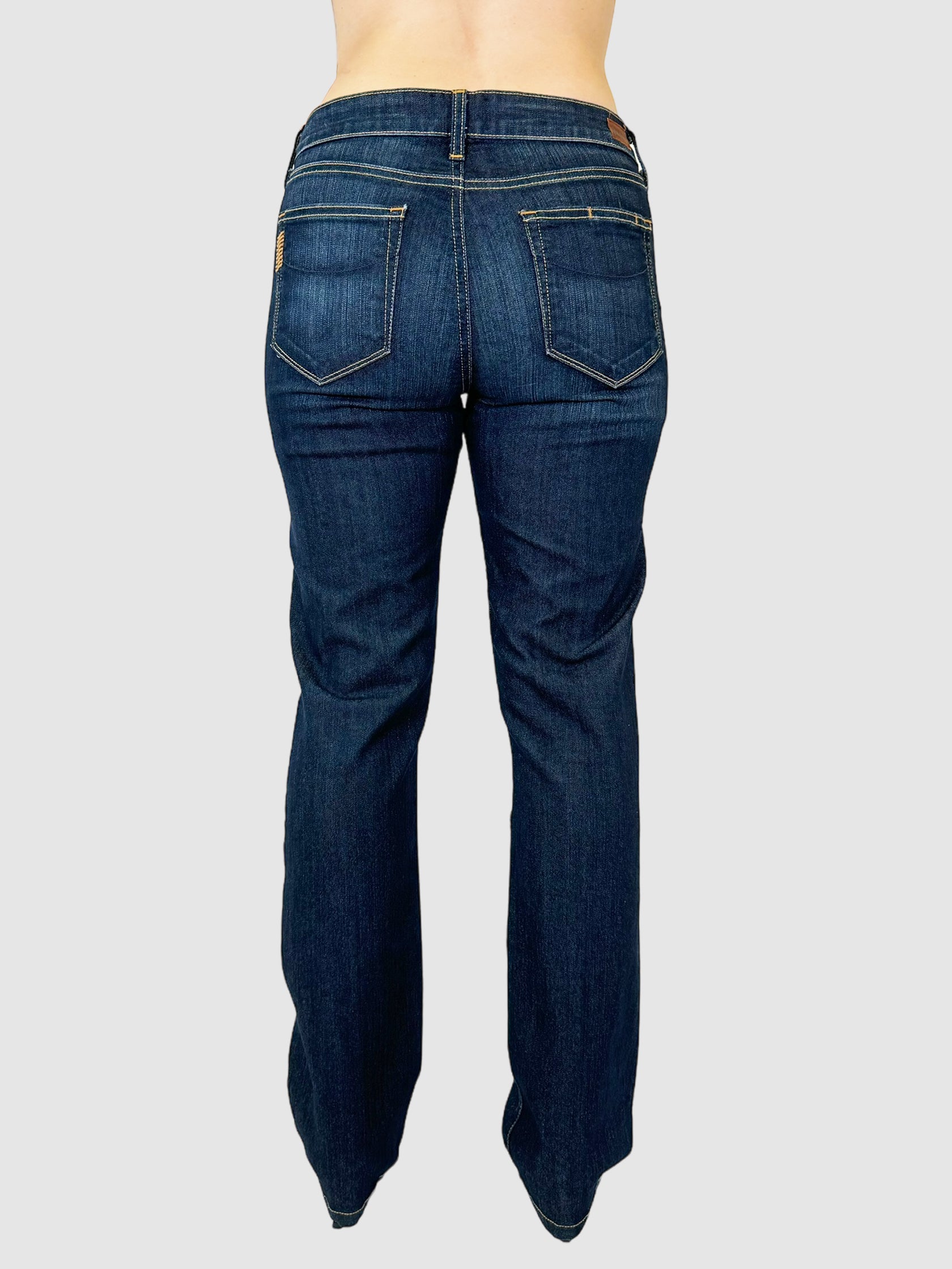 Paige Navy Blue Skyline Straight Leg Jean Size 31 Consignment Secondhand Designer Luxury Resale Toronto Trendy