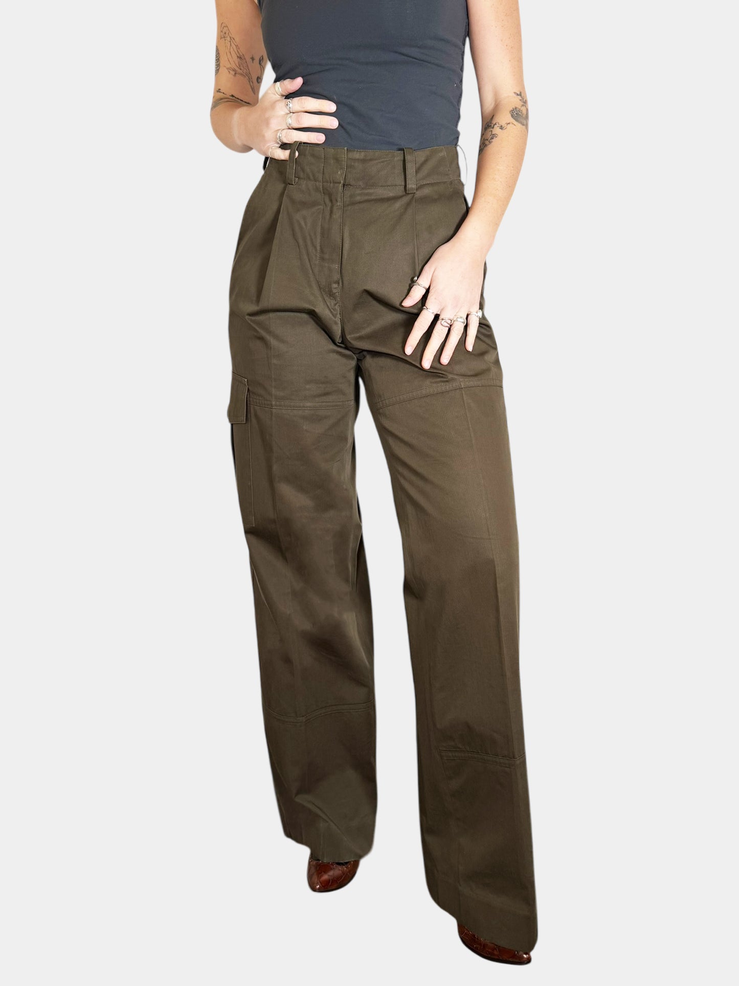 Wide Leg Cargo Pants - Size 34