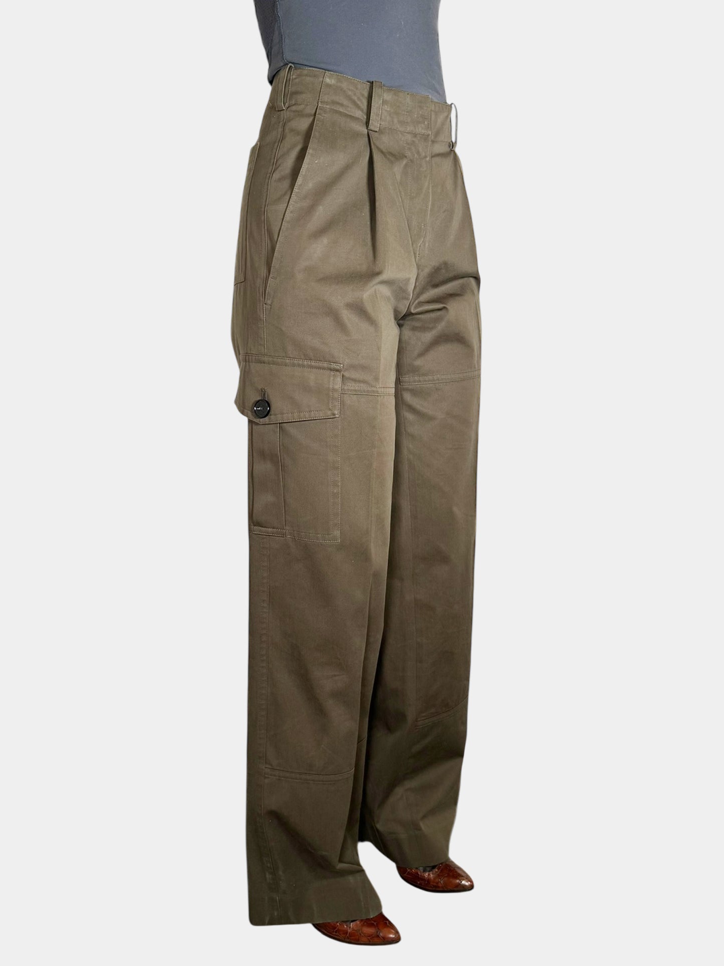 Wide Leg Cargo Pants - Size 34