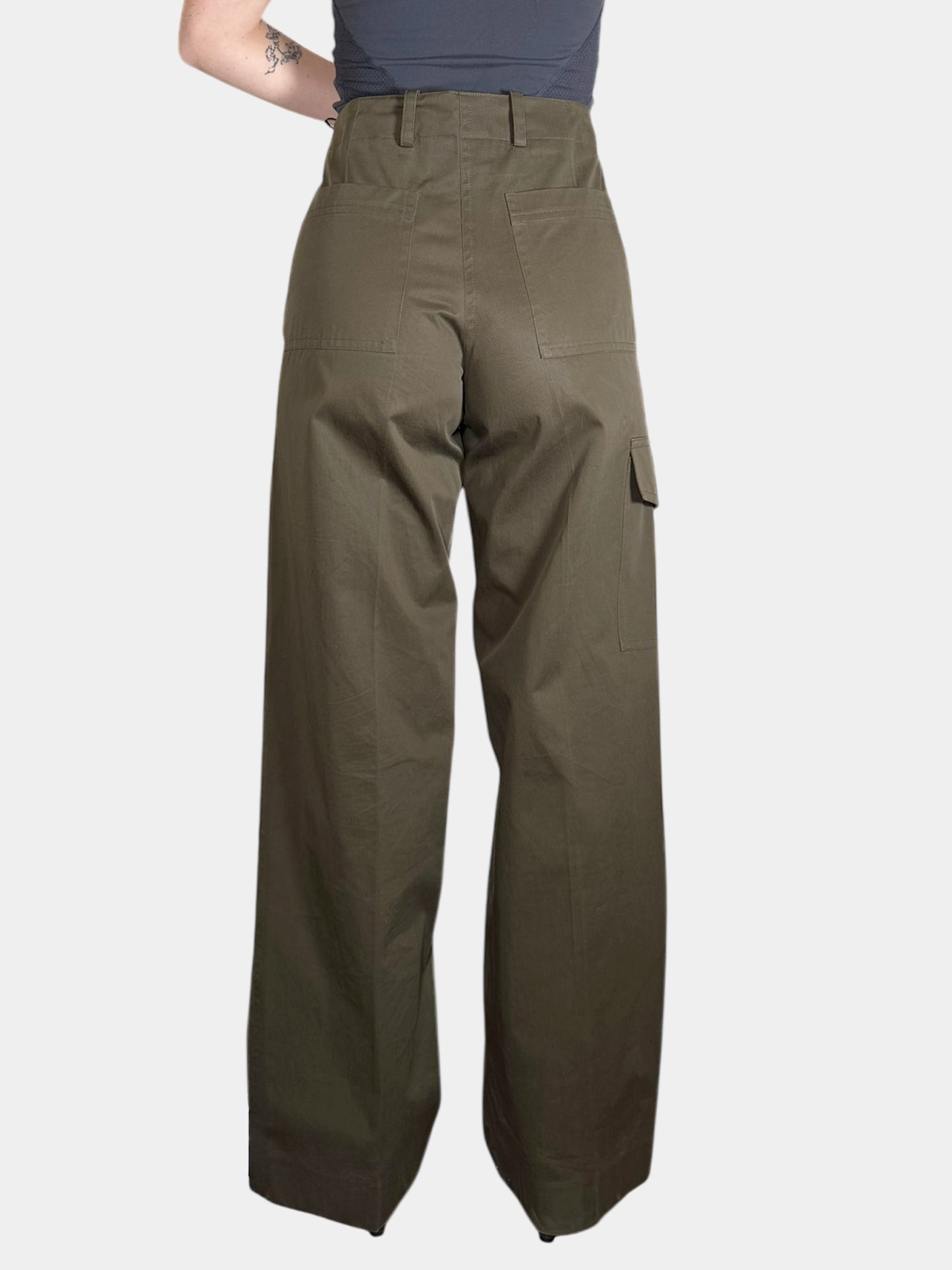 Wide Leg Cargo Pants - Size 34