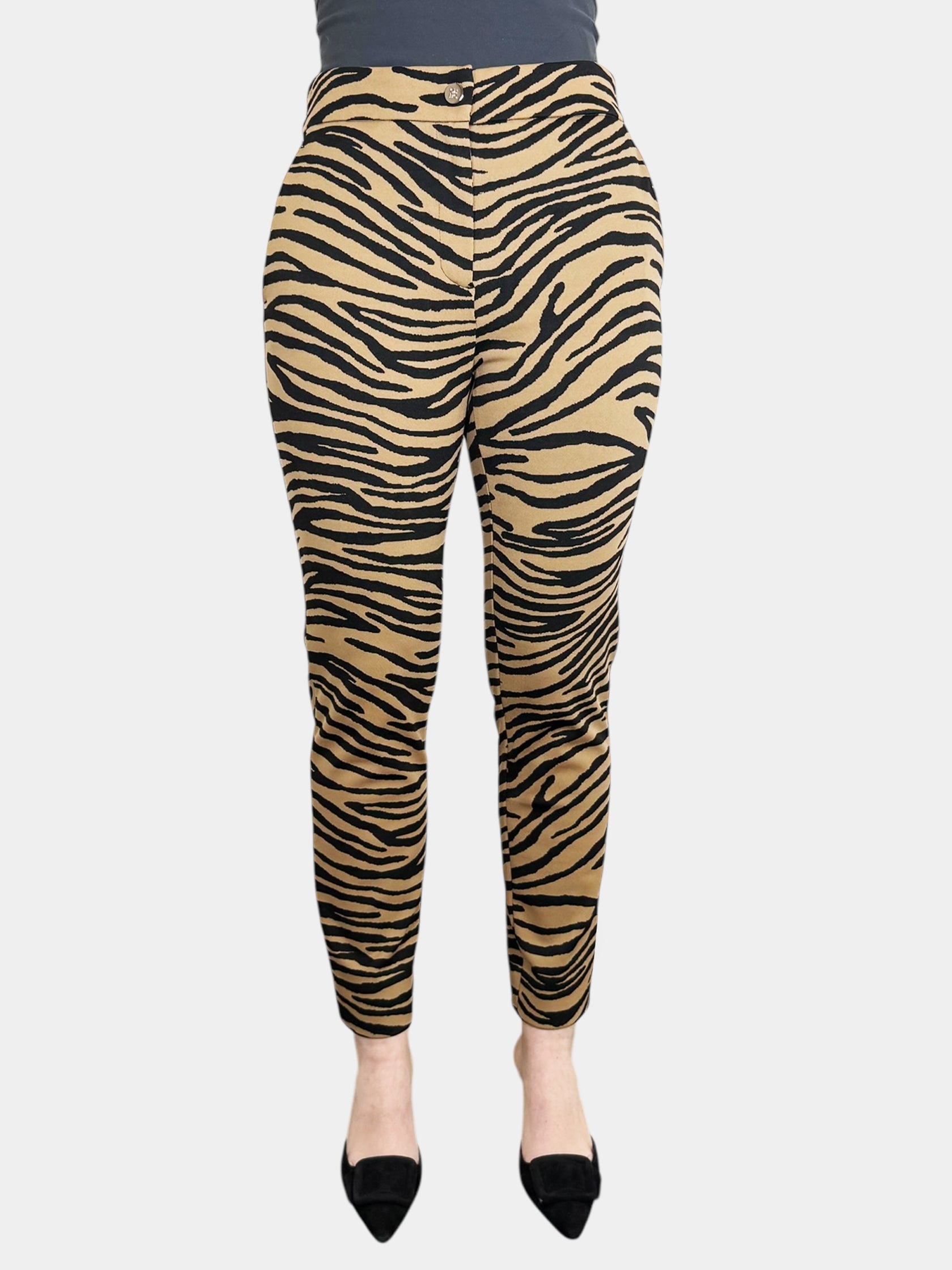 High Rise Zebra Print Pants