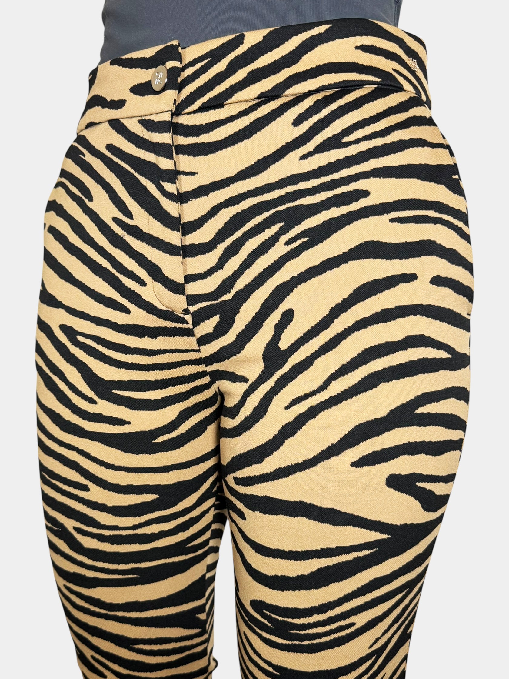 High Rise Zebra Print Pants