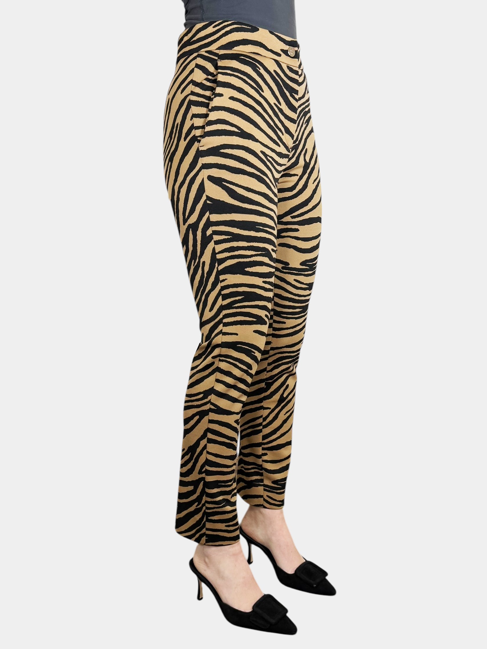 High Rise Zebra Print Pants