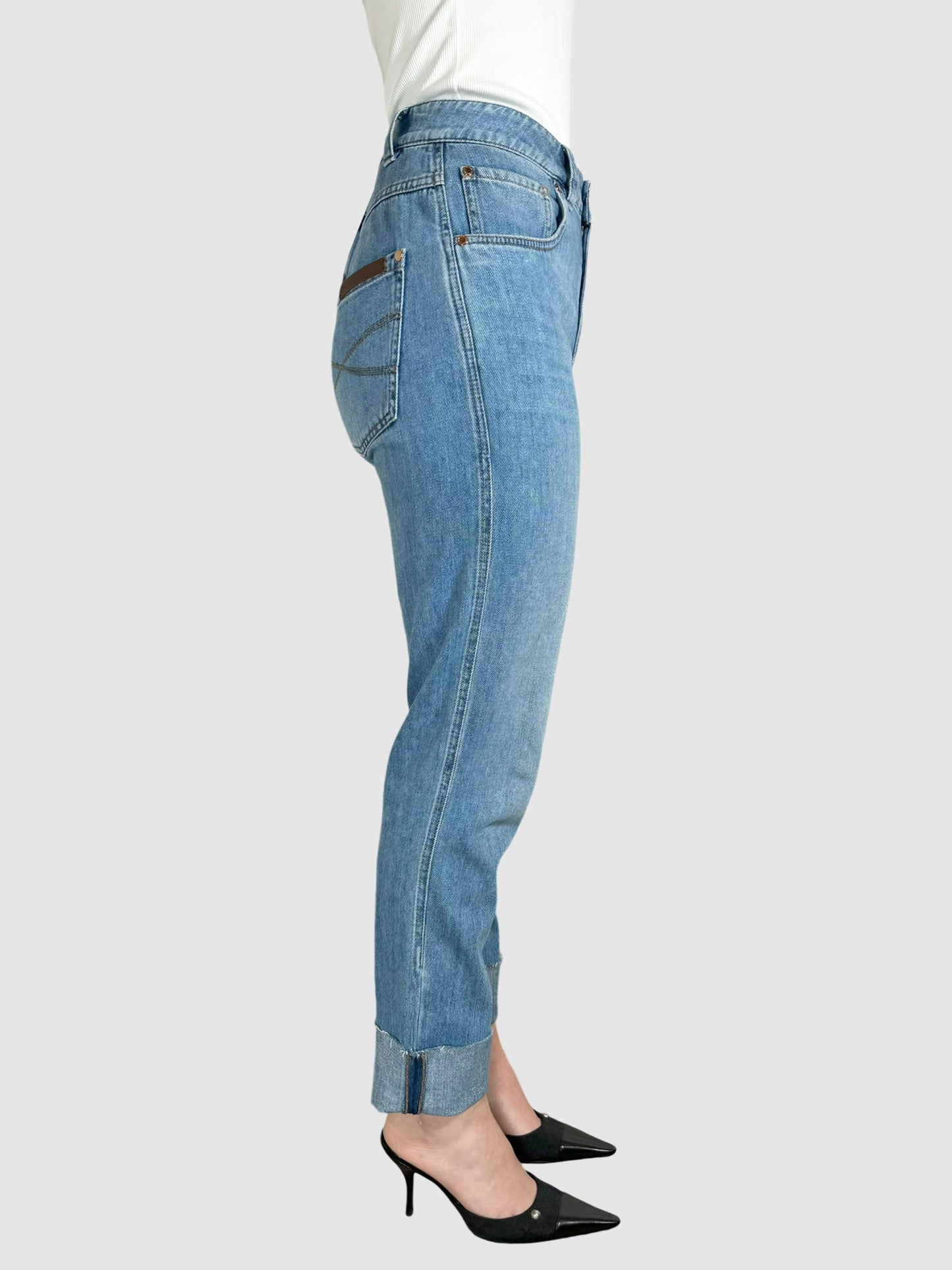 Mid Rise Raw Hem Jeans - Size 2