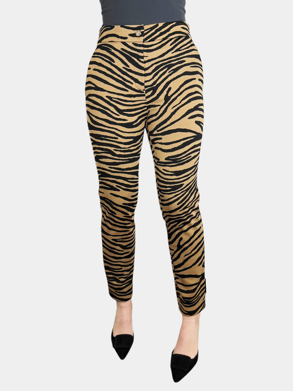 High Rise Zebra Print Pants