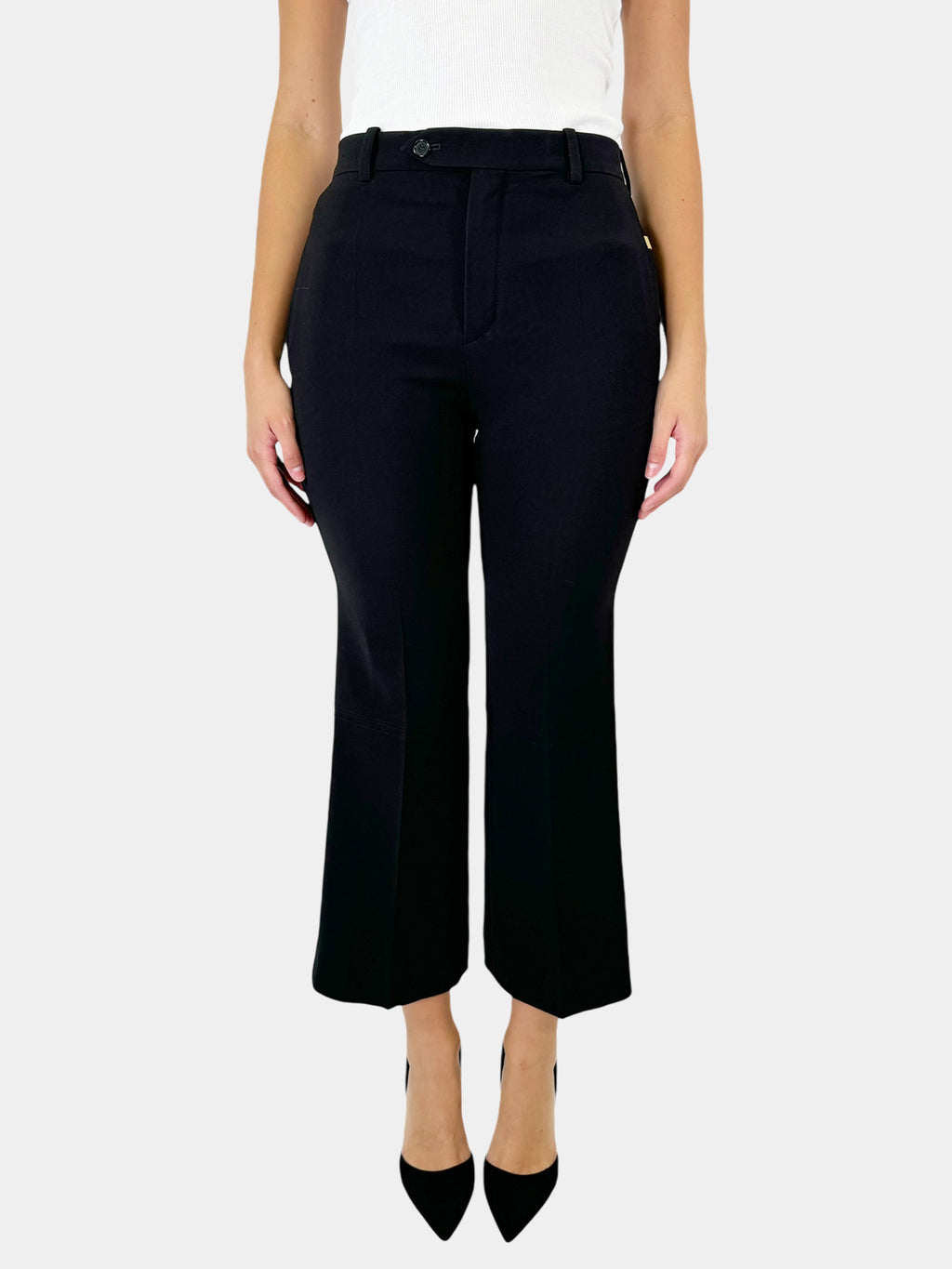 Cropped Wide Leg Trousers - Size 38