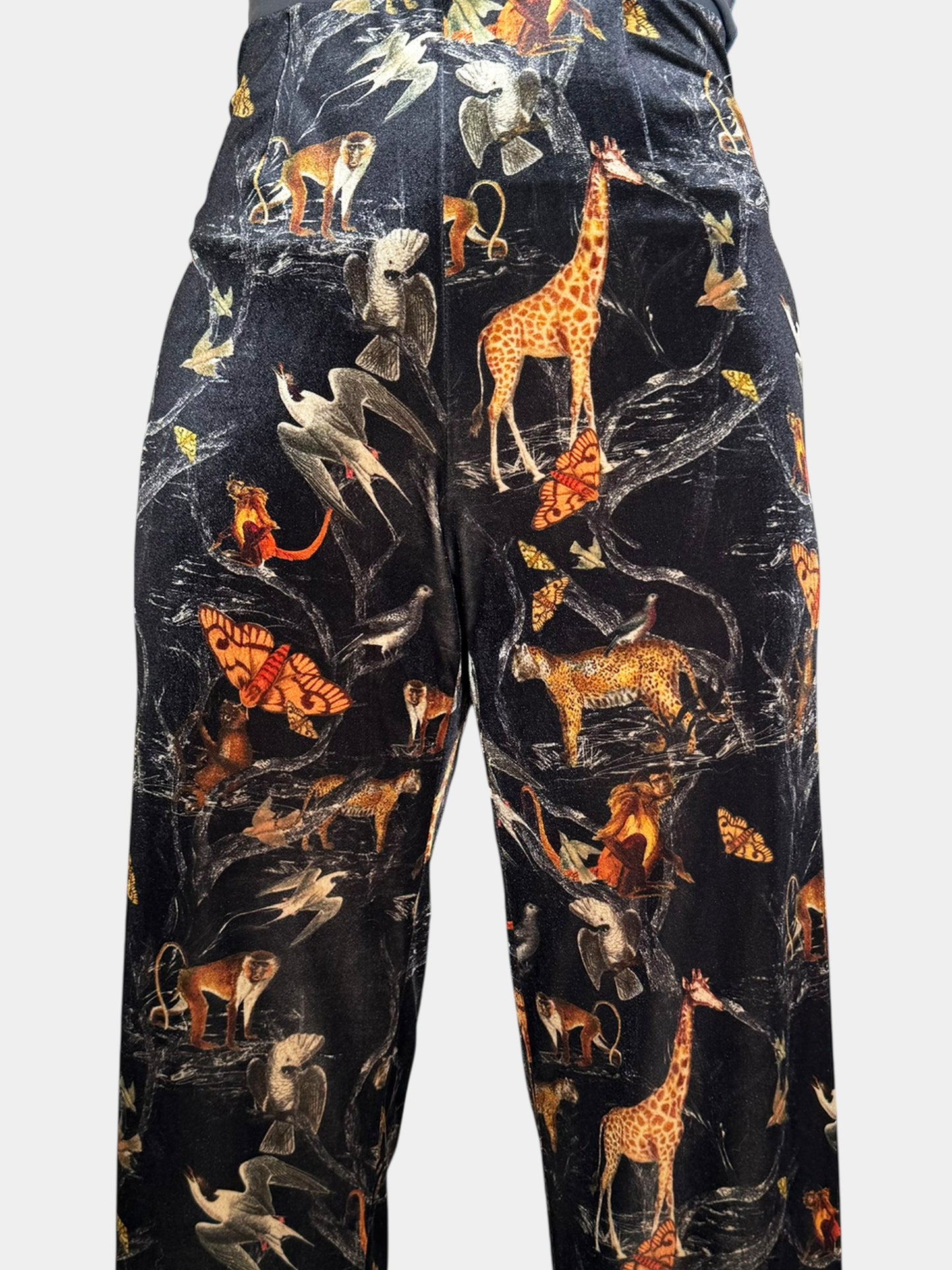 Animal Print Velour Pants - Size 40