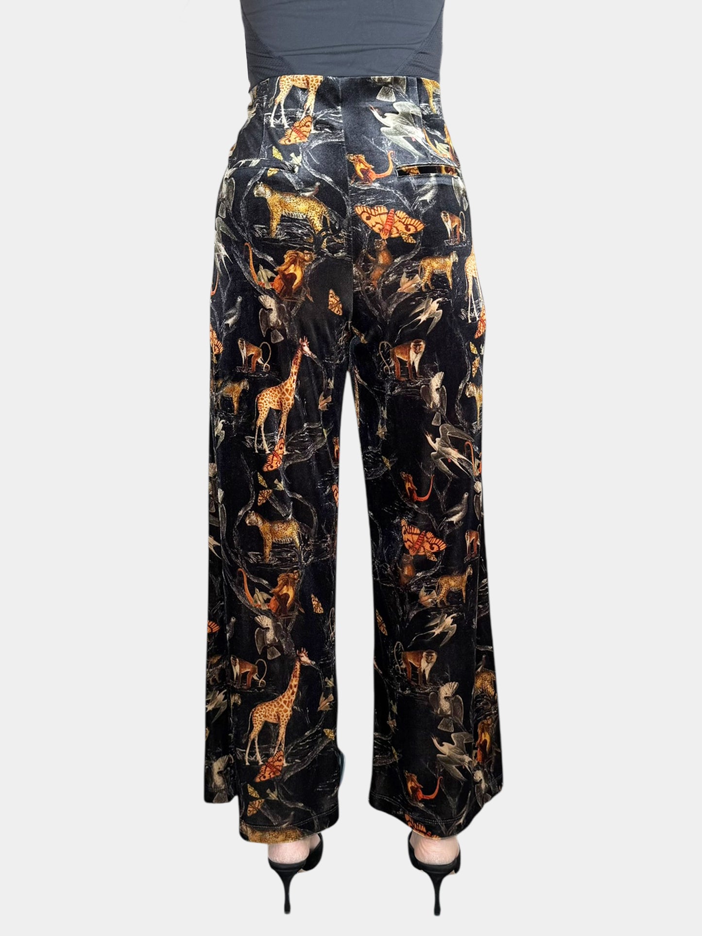 Animal Print Velour Pants - Size 40