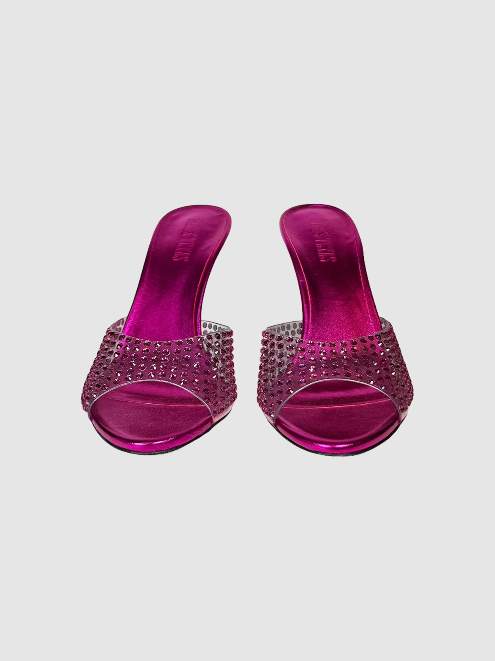 PVC Crystal Embellished Pumps - Size 38