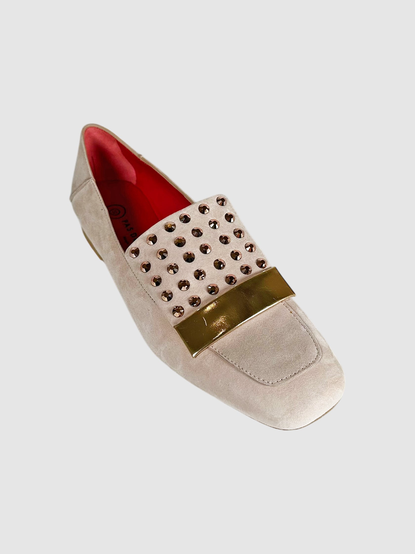 Suede Studded Loafers