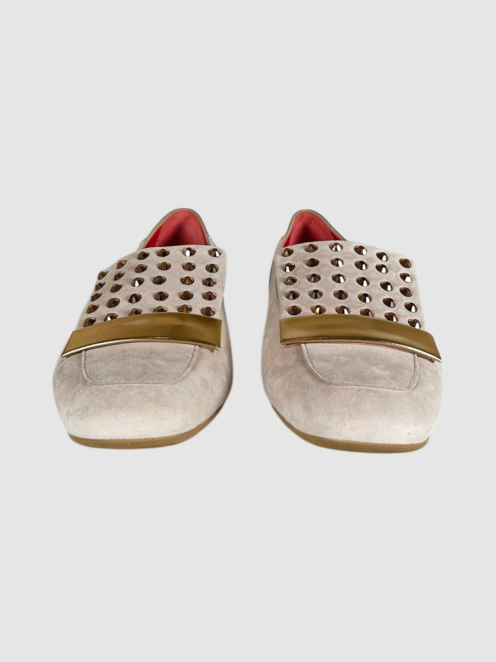 Suede Studded Loafers
