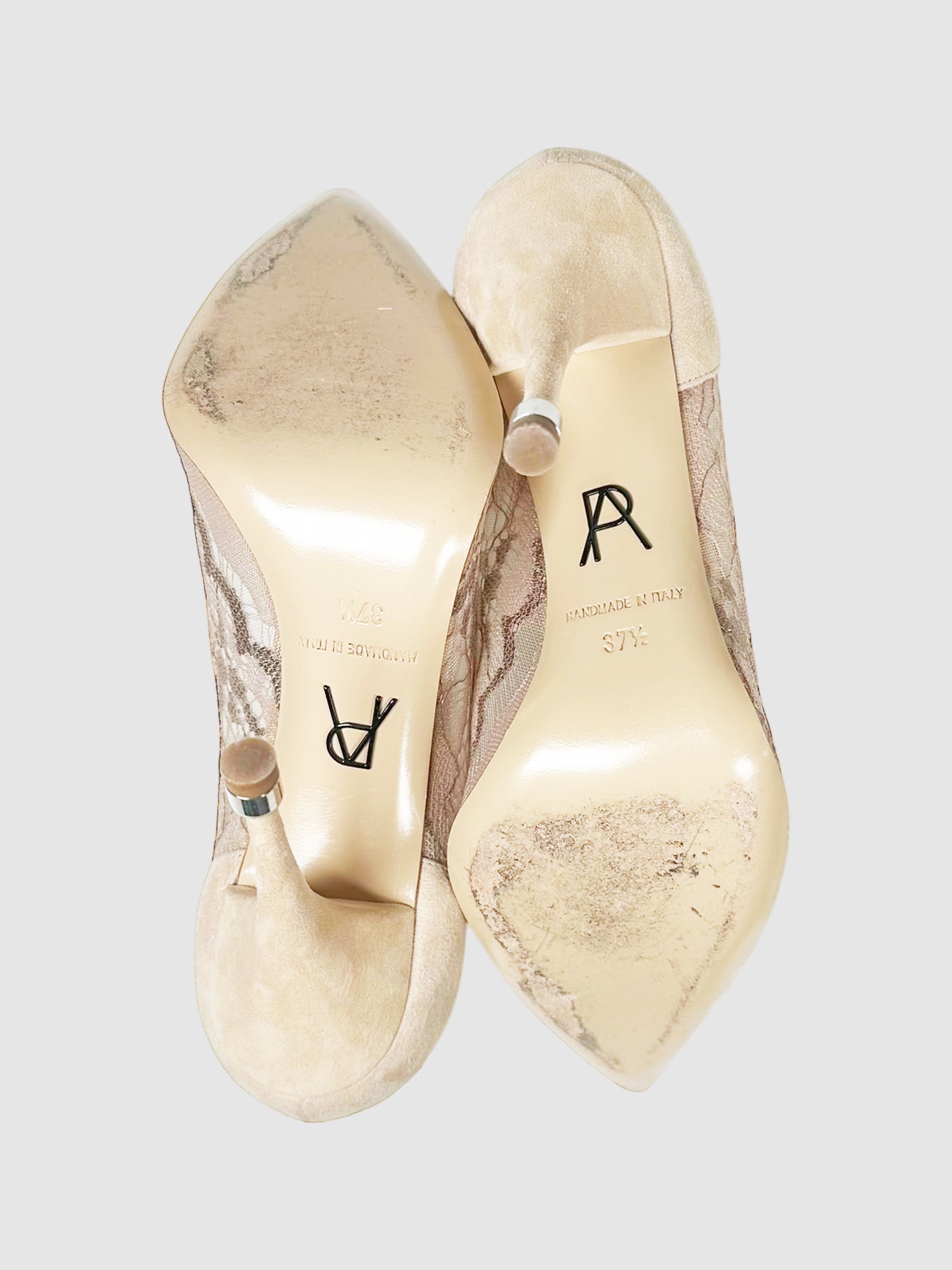 Lace Pointed-Toe Pumps