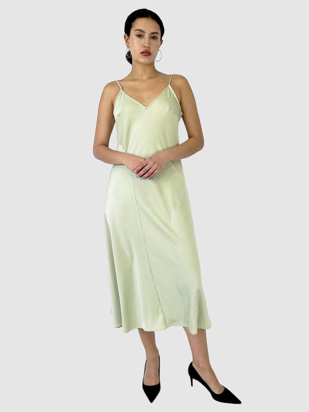 V-Neck Midi Slip Dress - Size 3