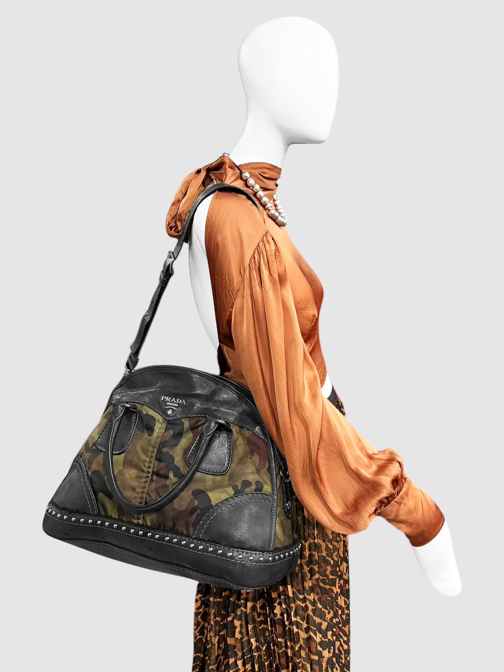 Camouflage Studded Bag