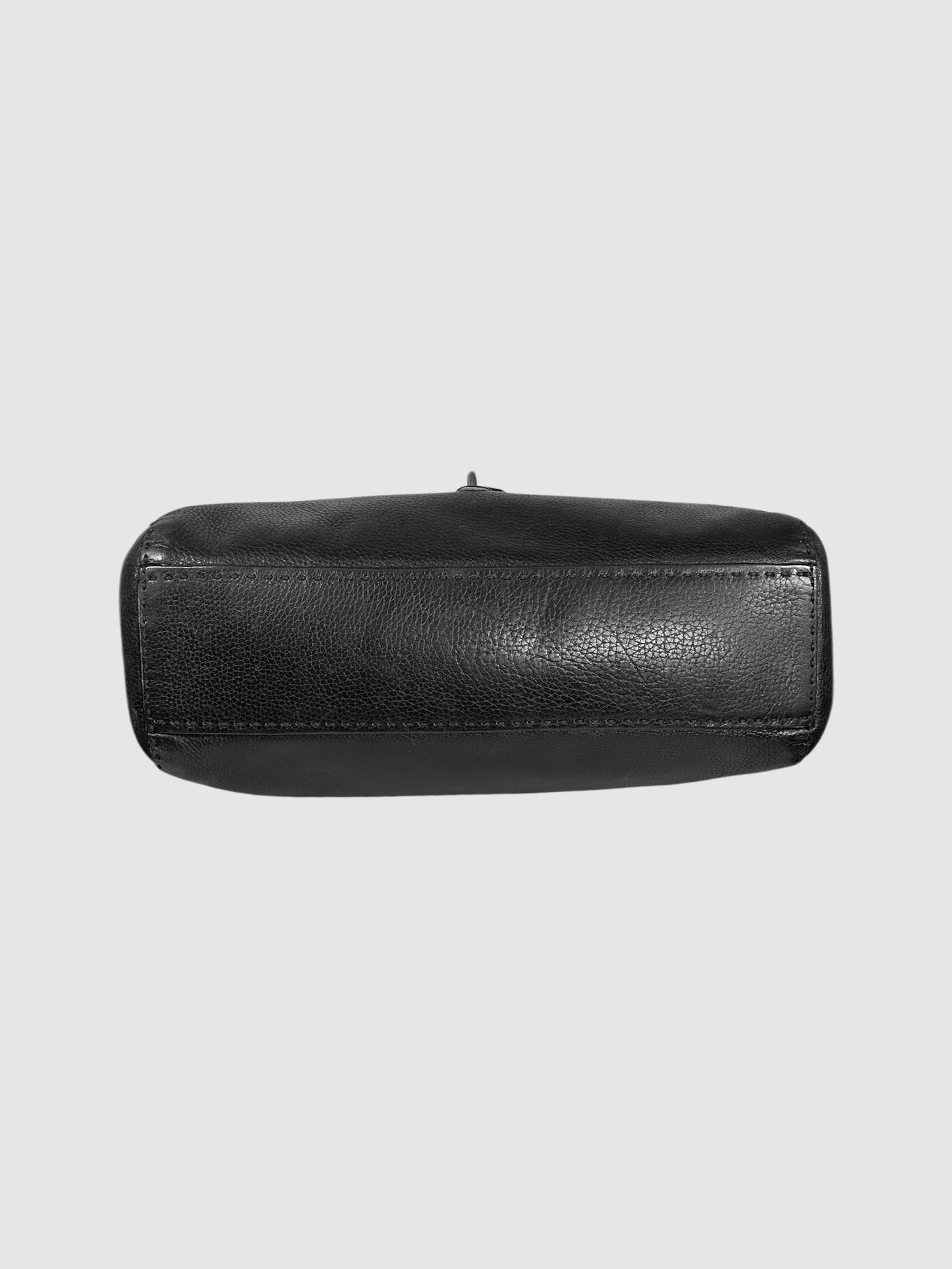 Clasp Leather Shoulder Bag