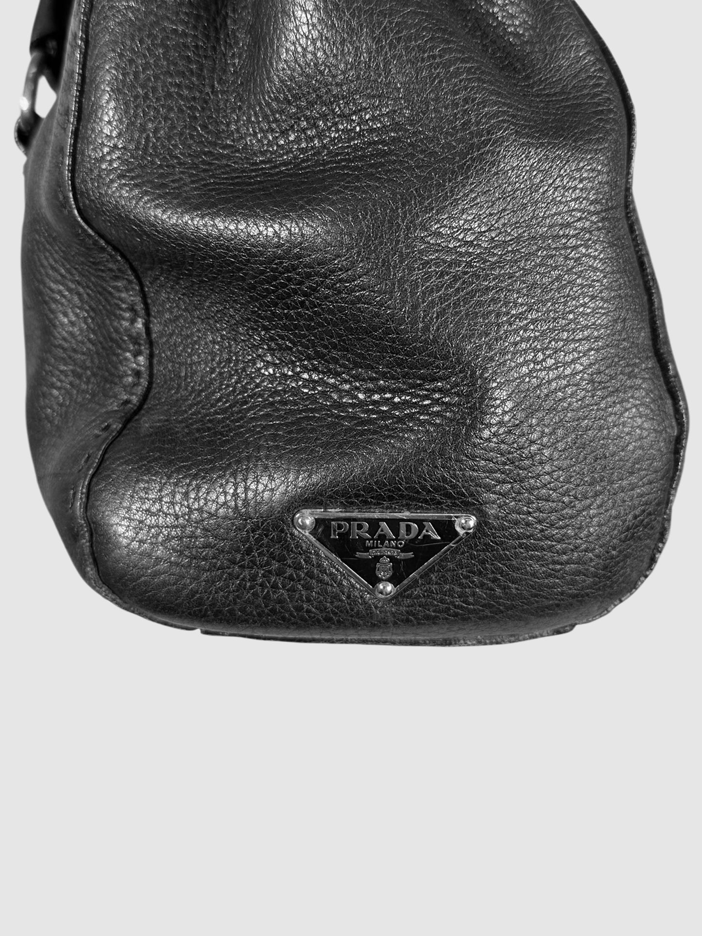 Clasp Leather Shoulder Bag