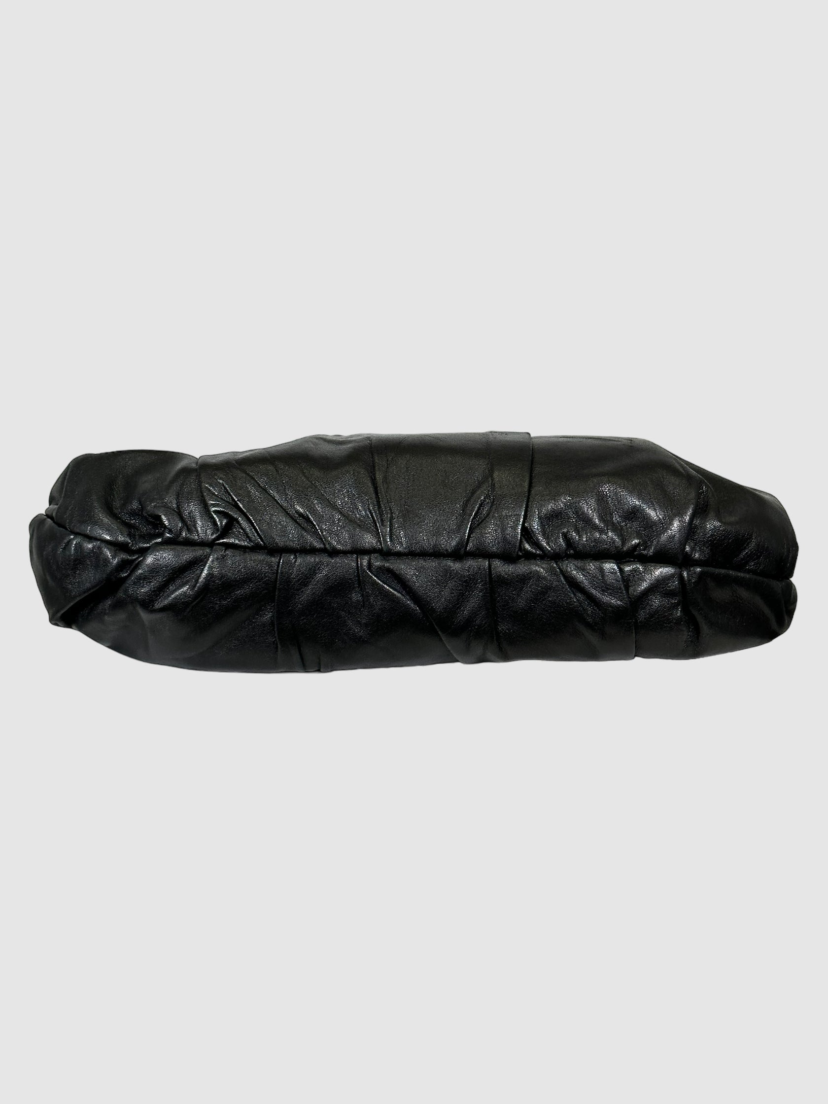 Pleated Nappa Leather Hobo Bag