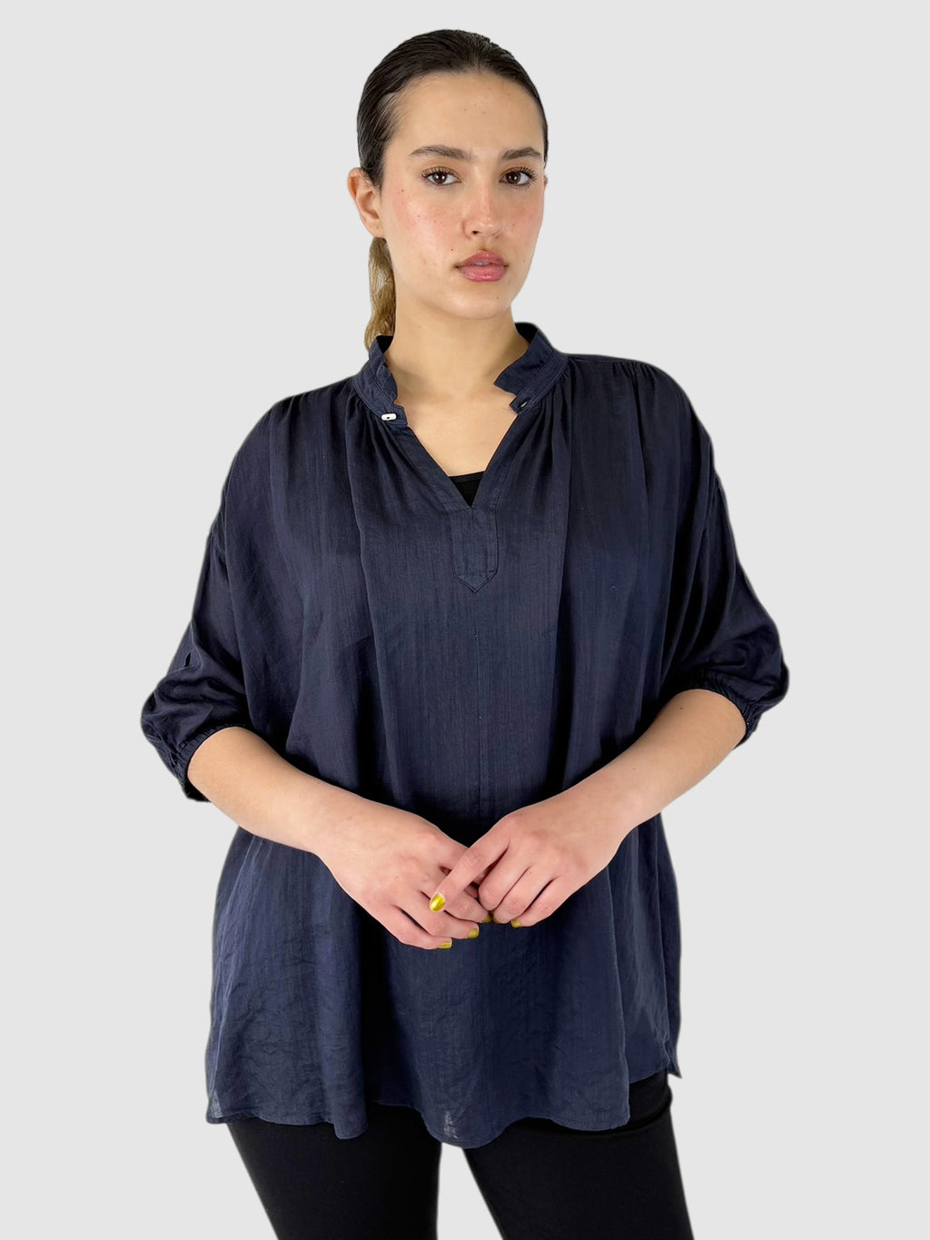 Linen Pleated Top