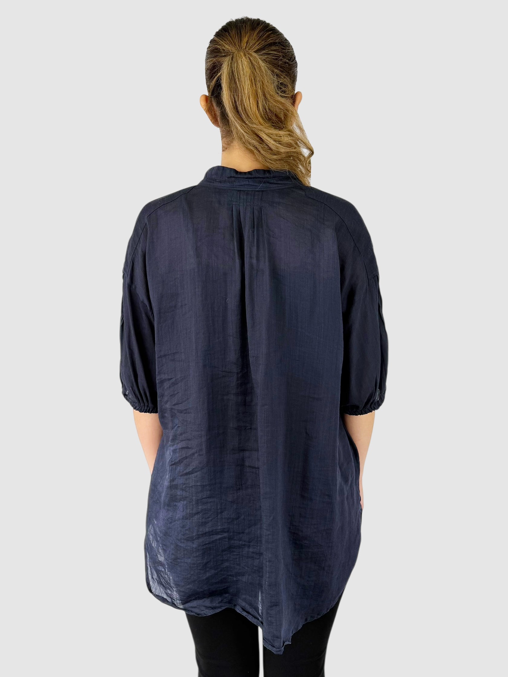 Linen Pleated Top