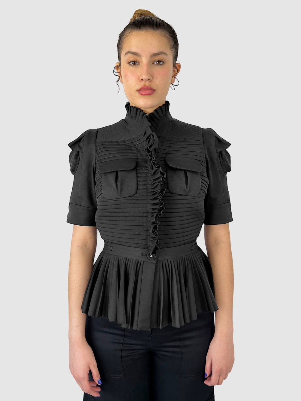 Pleated Peplum Jacket