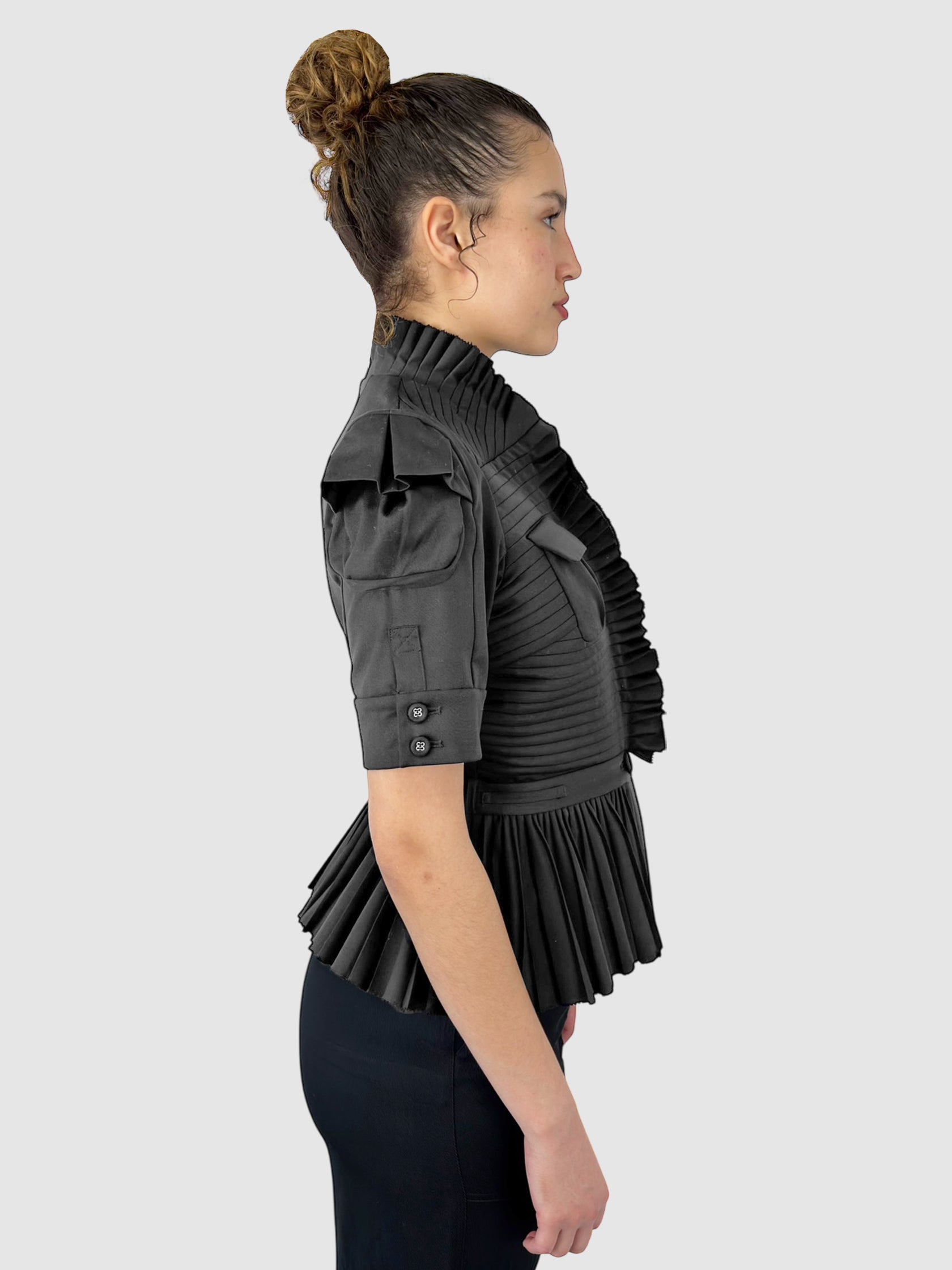 Pleated Peplum Jacket