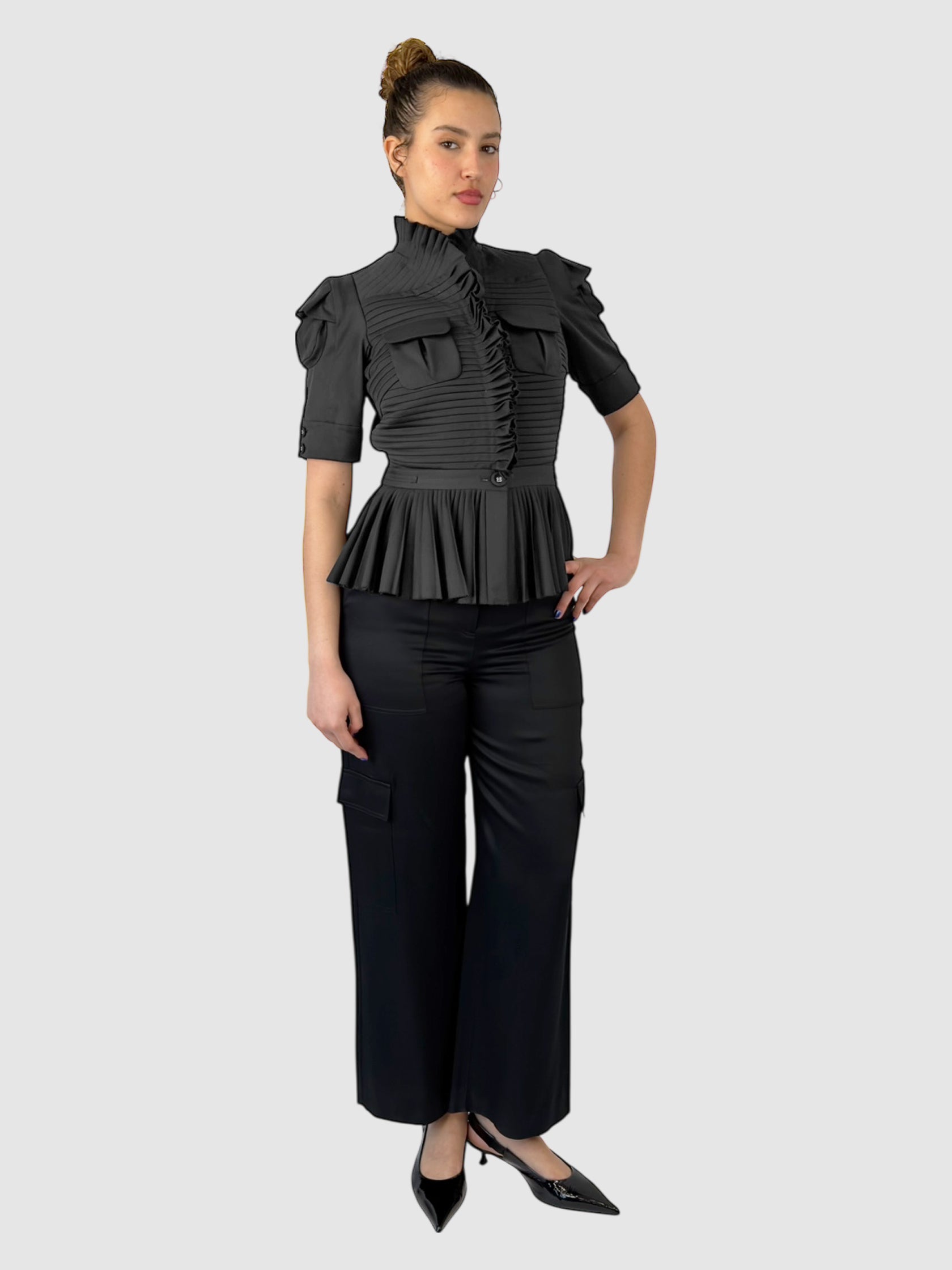 Pleated Peplum Jacket