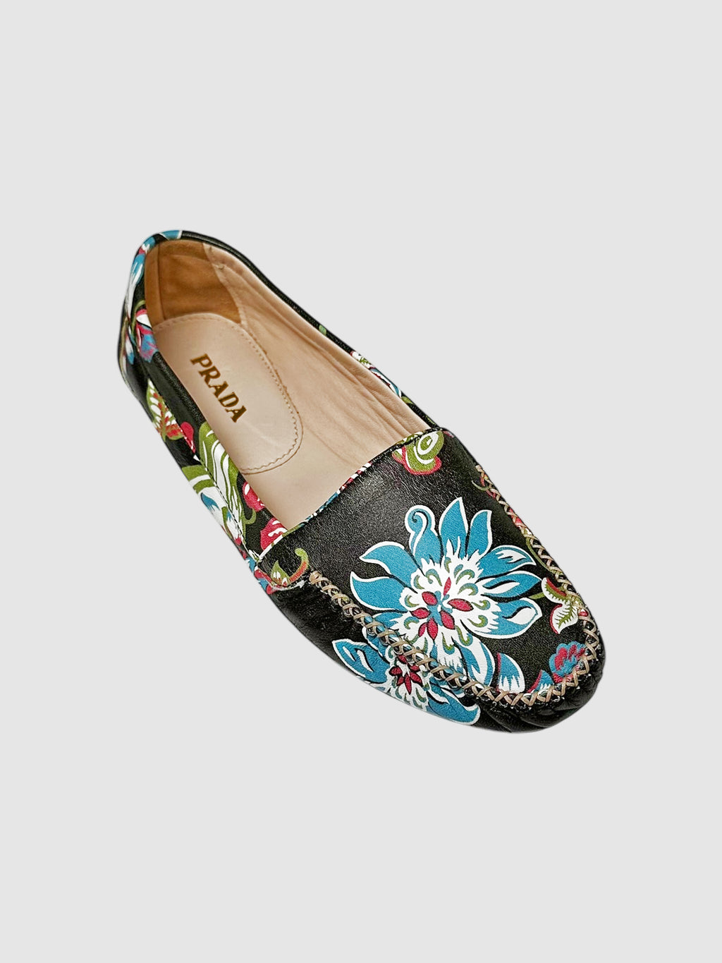 Leather Floral Loafers - Size 38