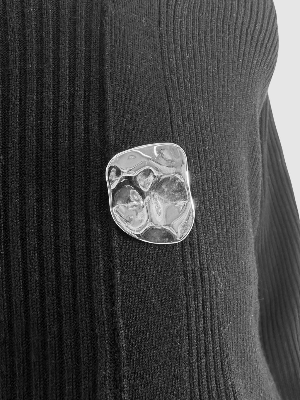 Abstract Button Wool Ribbed Cardigan