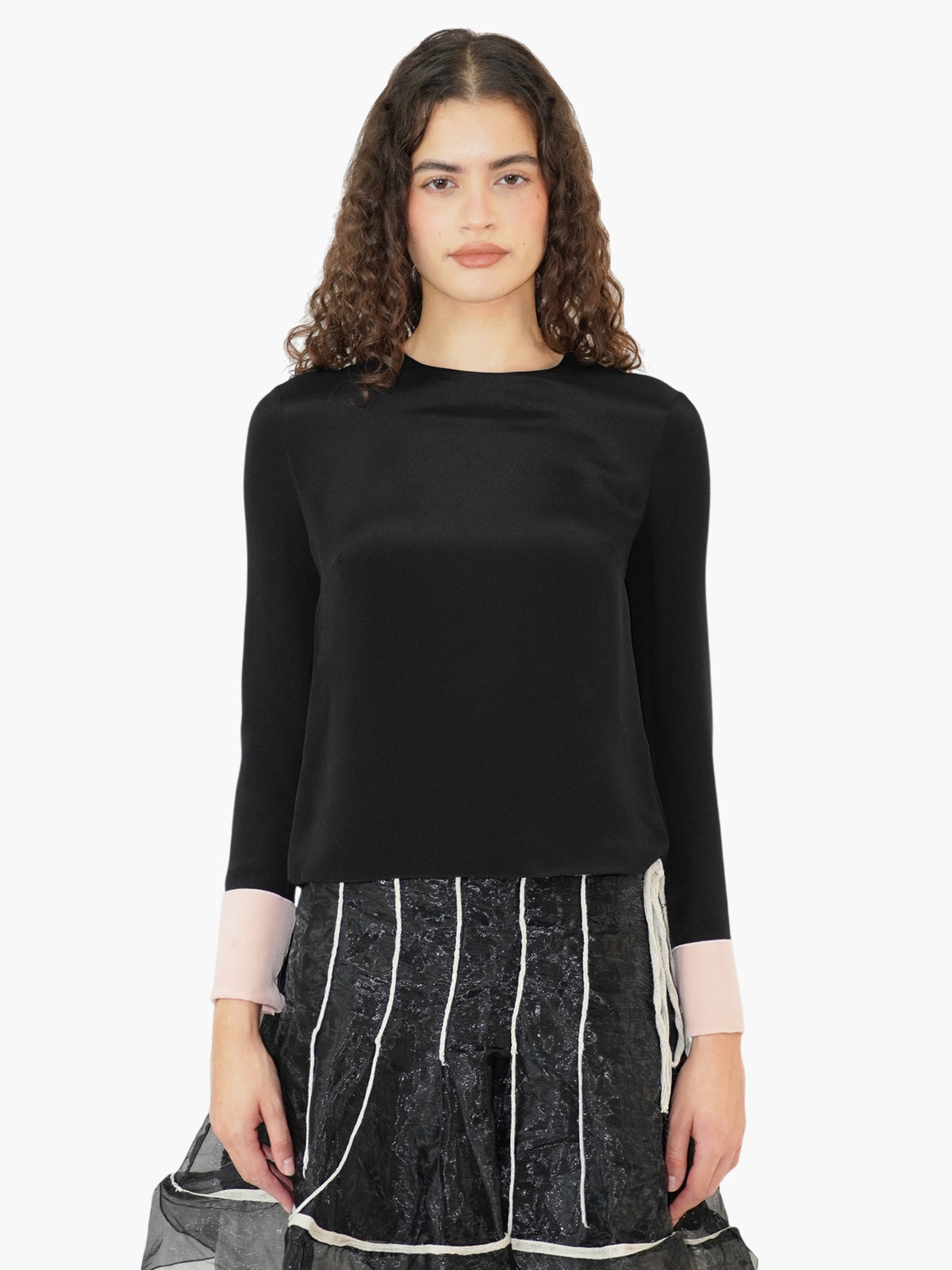 Contrast Cuff Sweater