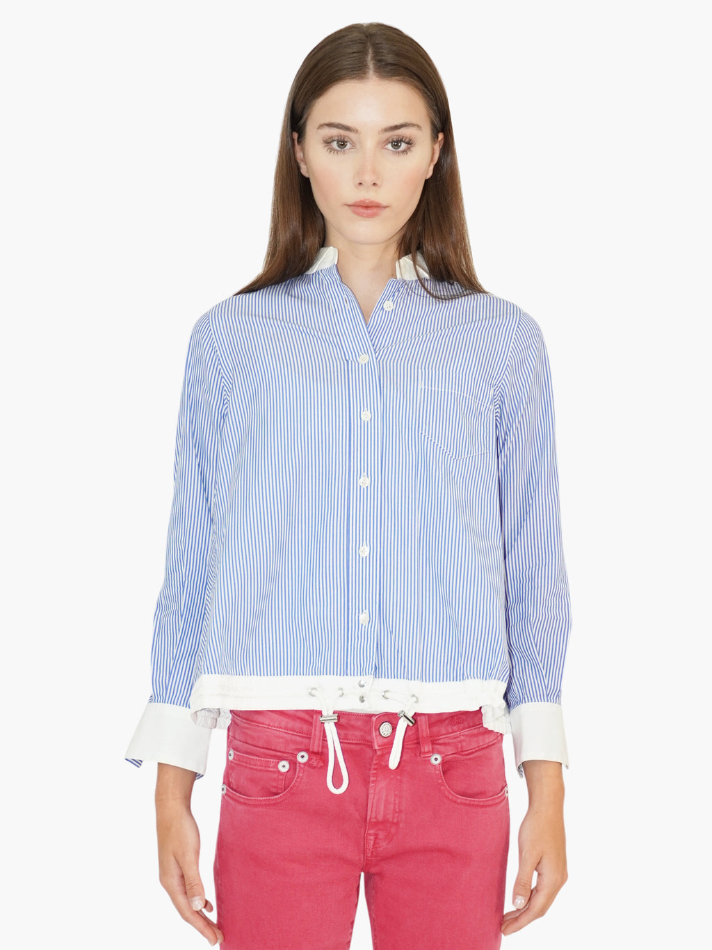 Striped Poplin Top