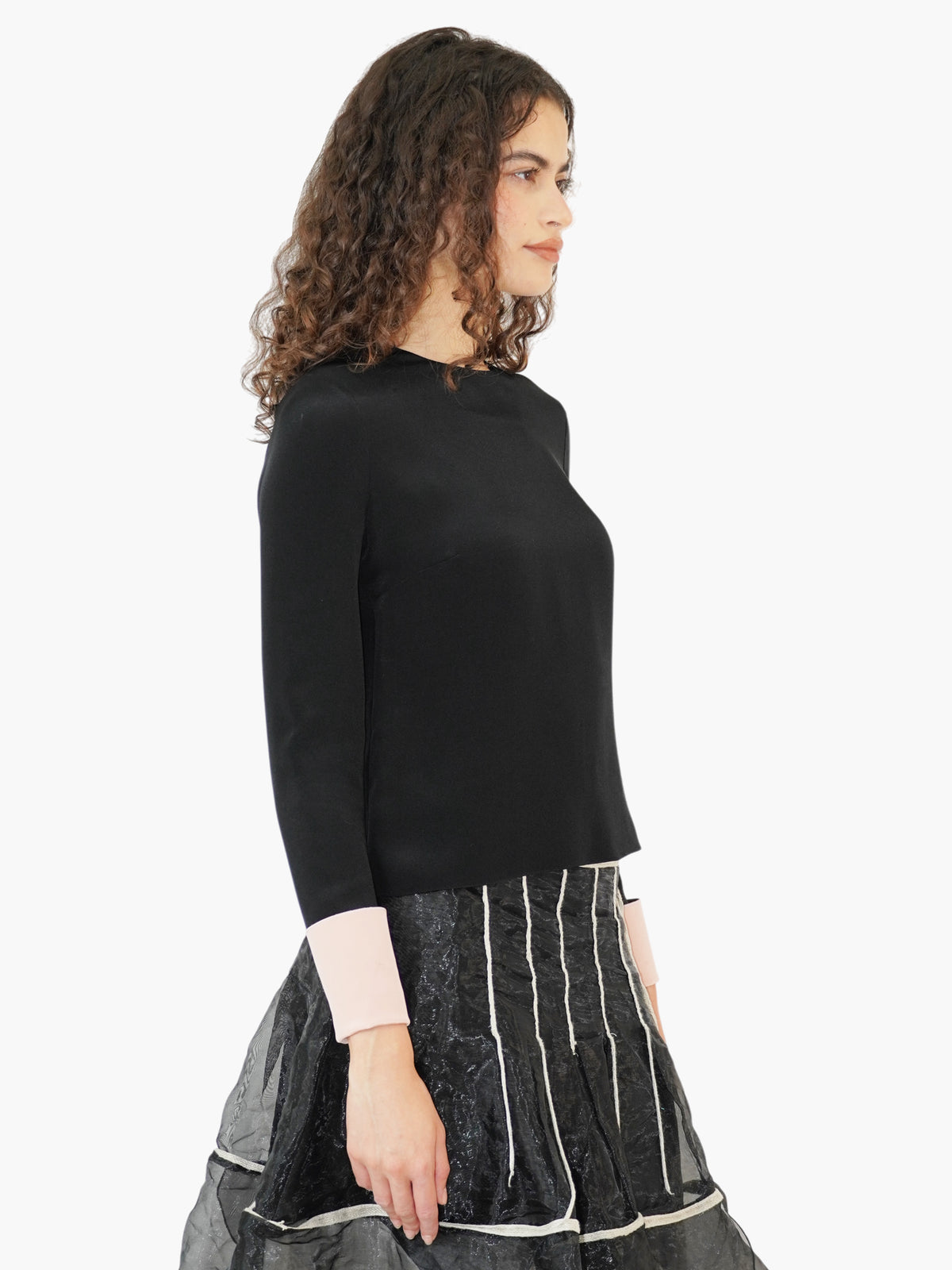 Contrast Cuff Sweater