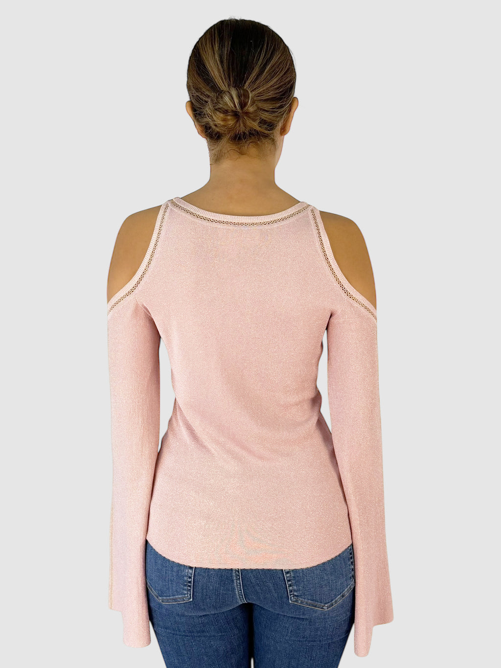 Metallic Cold Shoulder Top