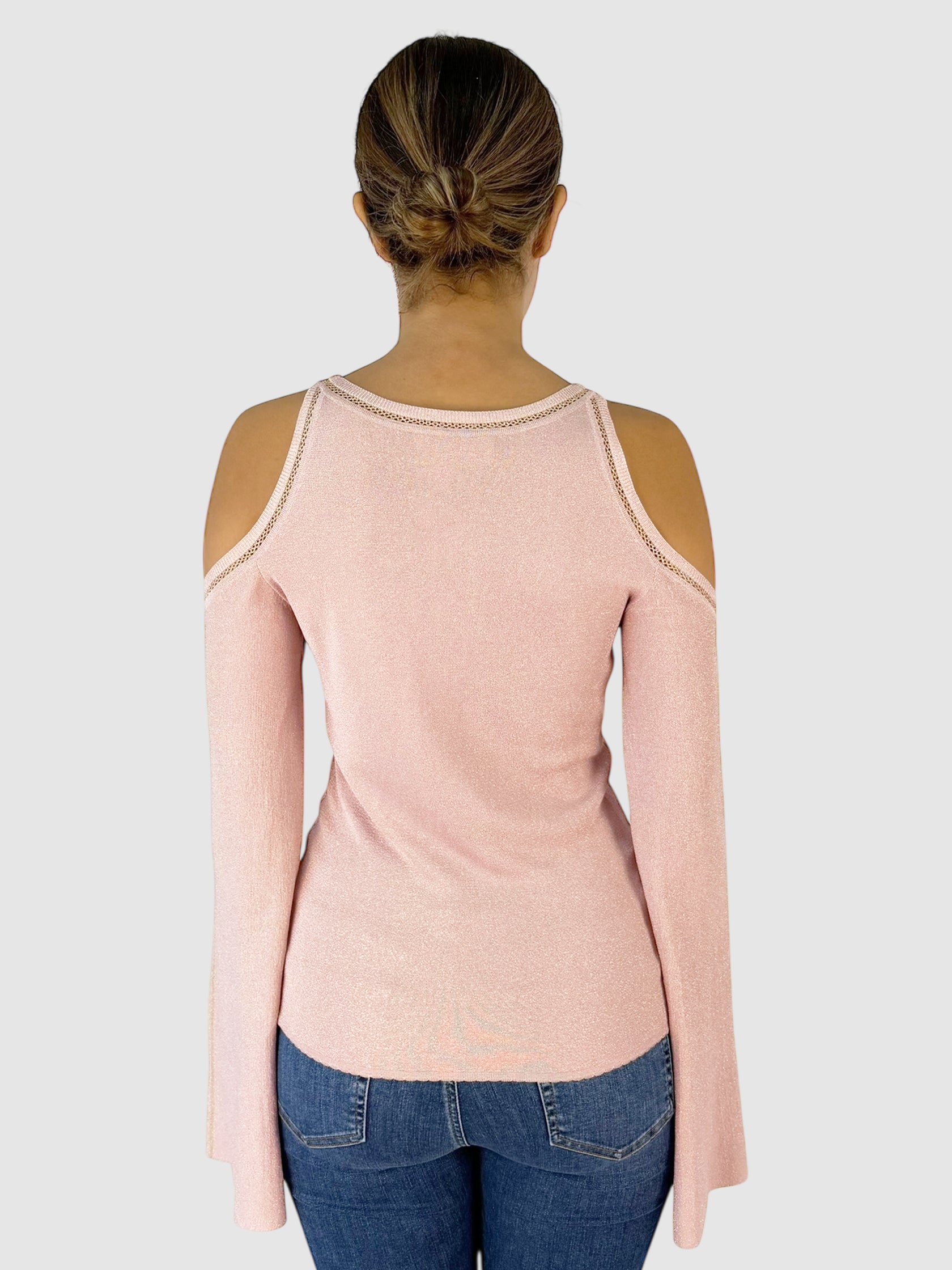 Metallic Cold Shoulder Top
