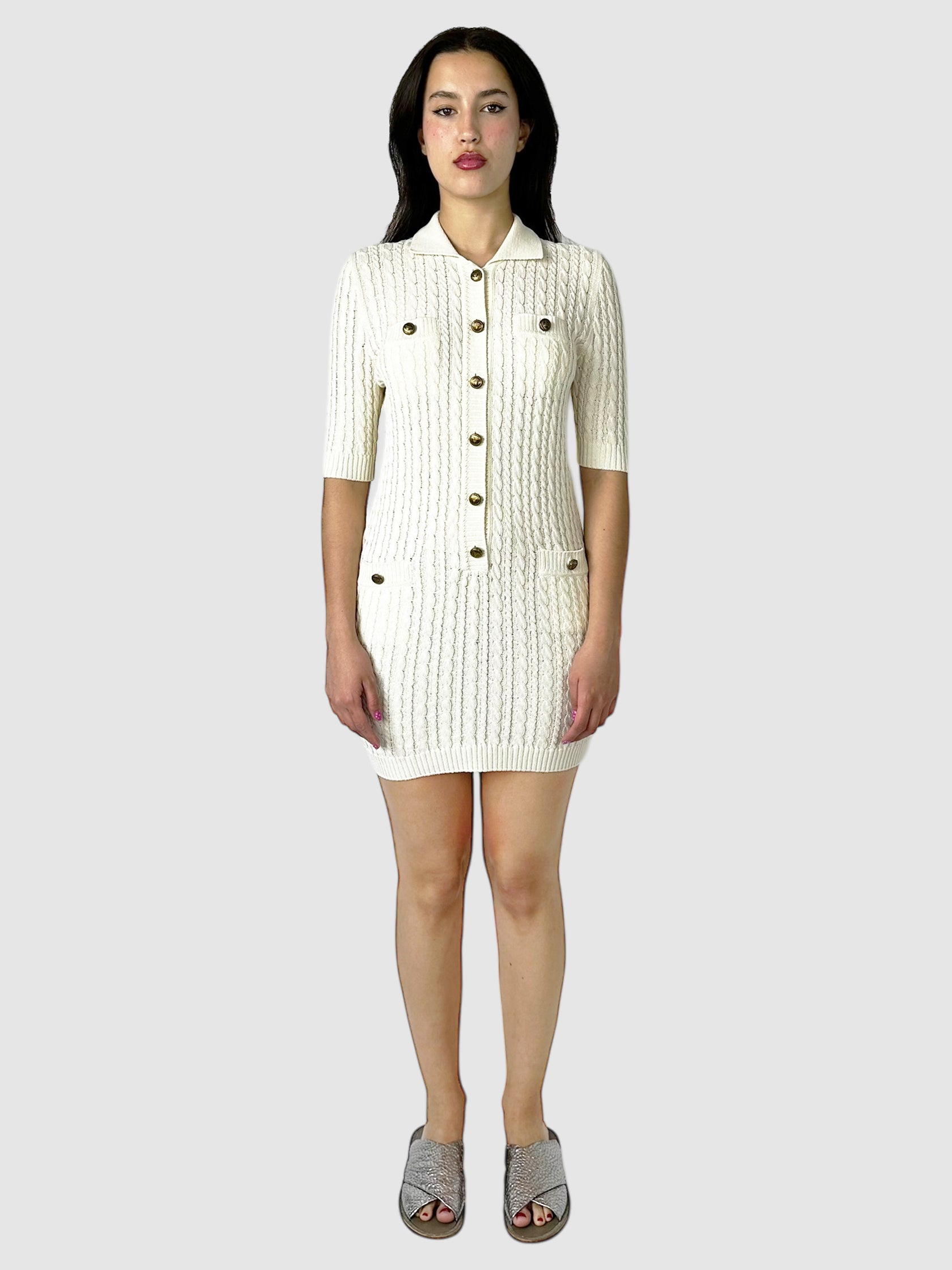 Cable Knit Mini Dress - Size 40