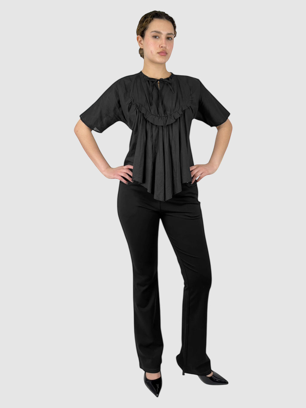 Ruffled Pleated Top