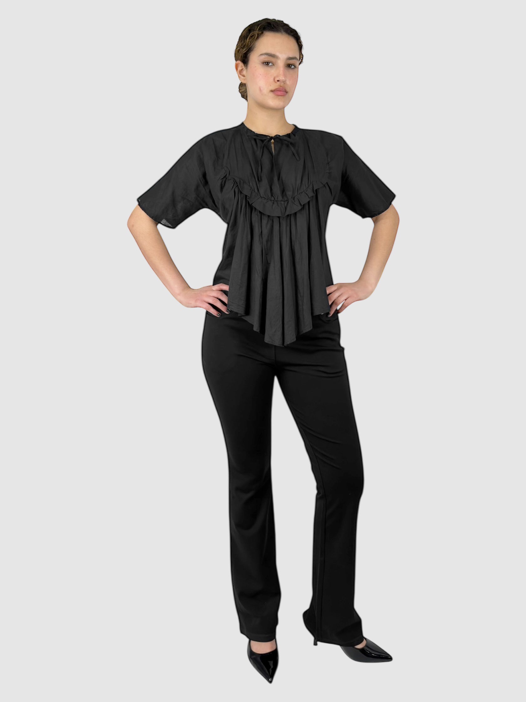 Ruffled Pleated Top