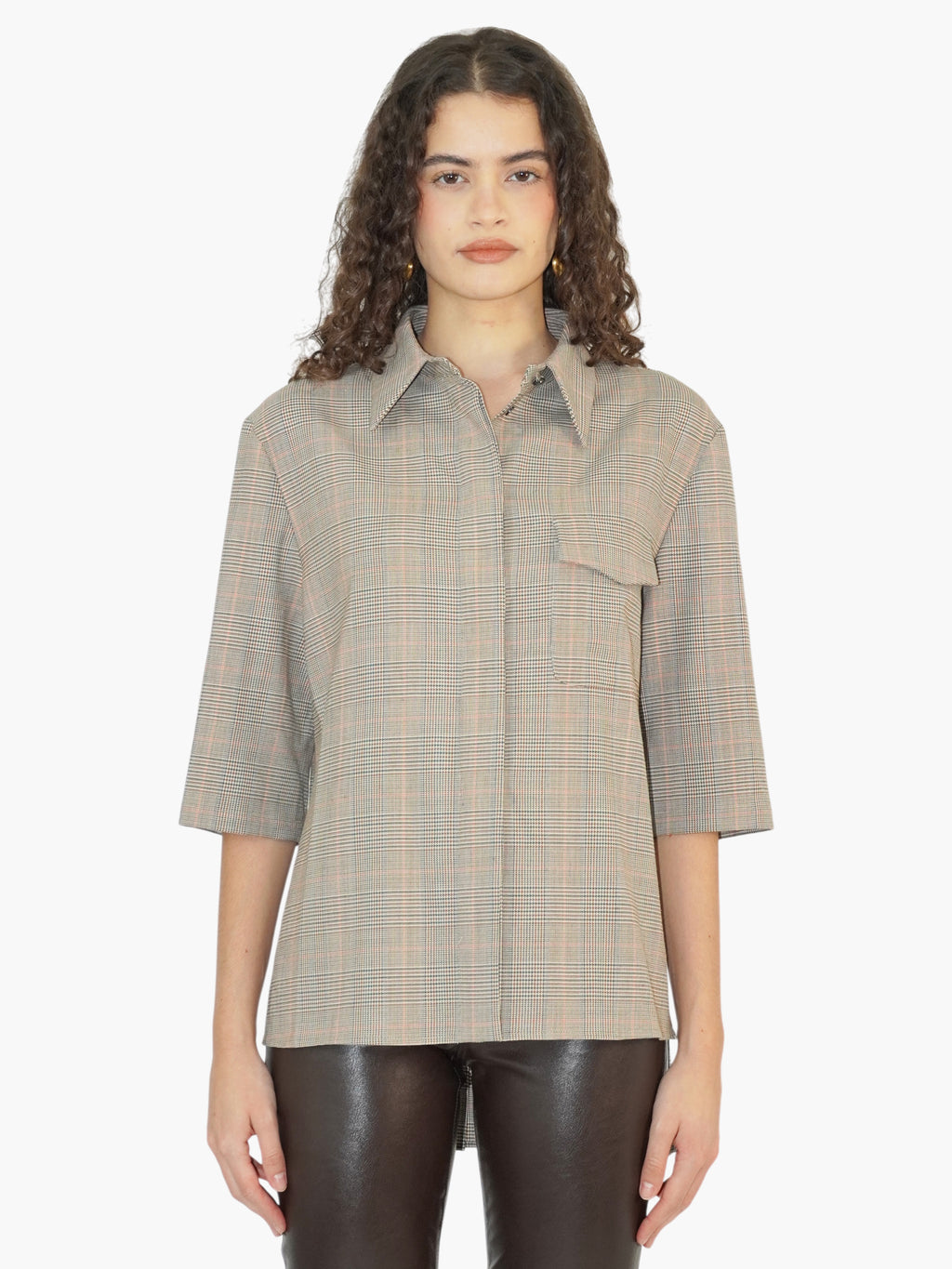 Plaid Button-Up Top