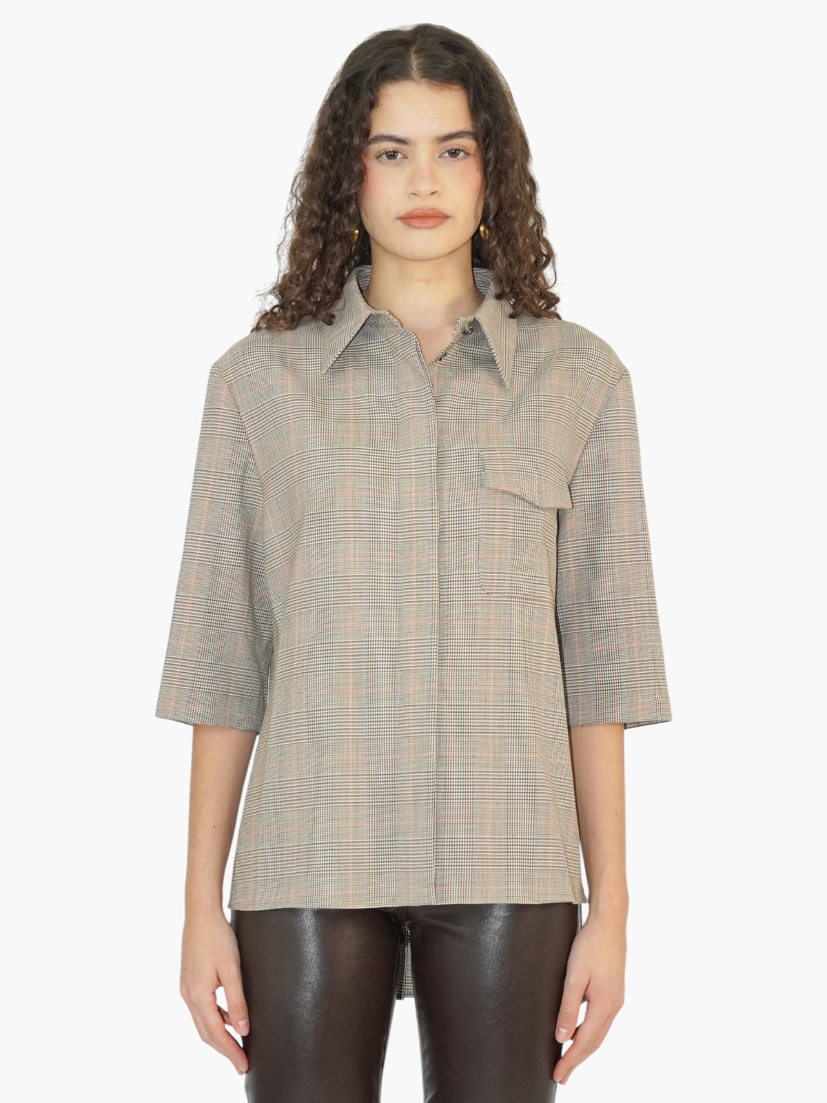 Plaid Button-Up Top