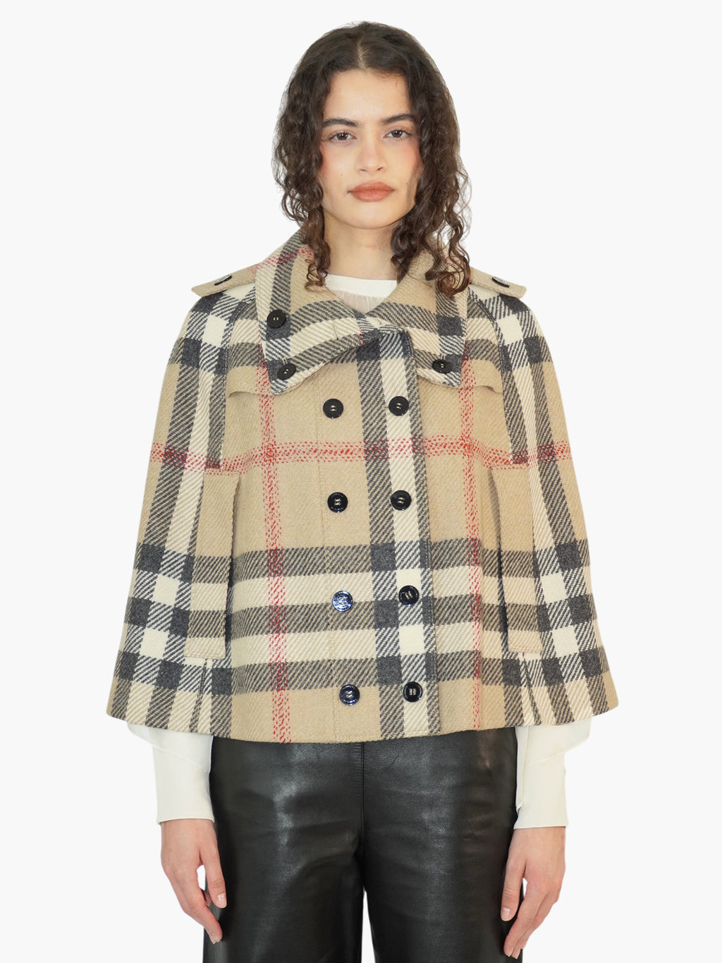 Wool Check Cape
