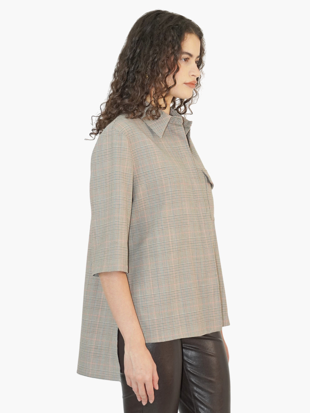 Plaid Button-Up Top