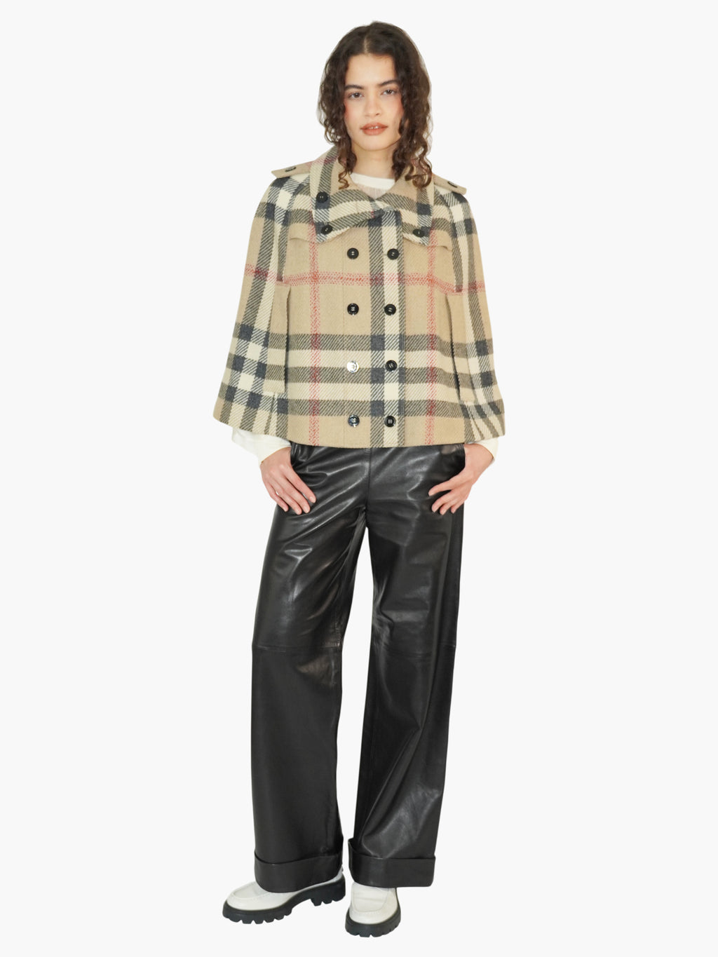 Wool Check Cape