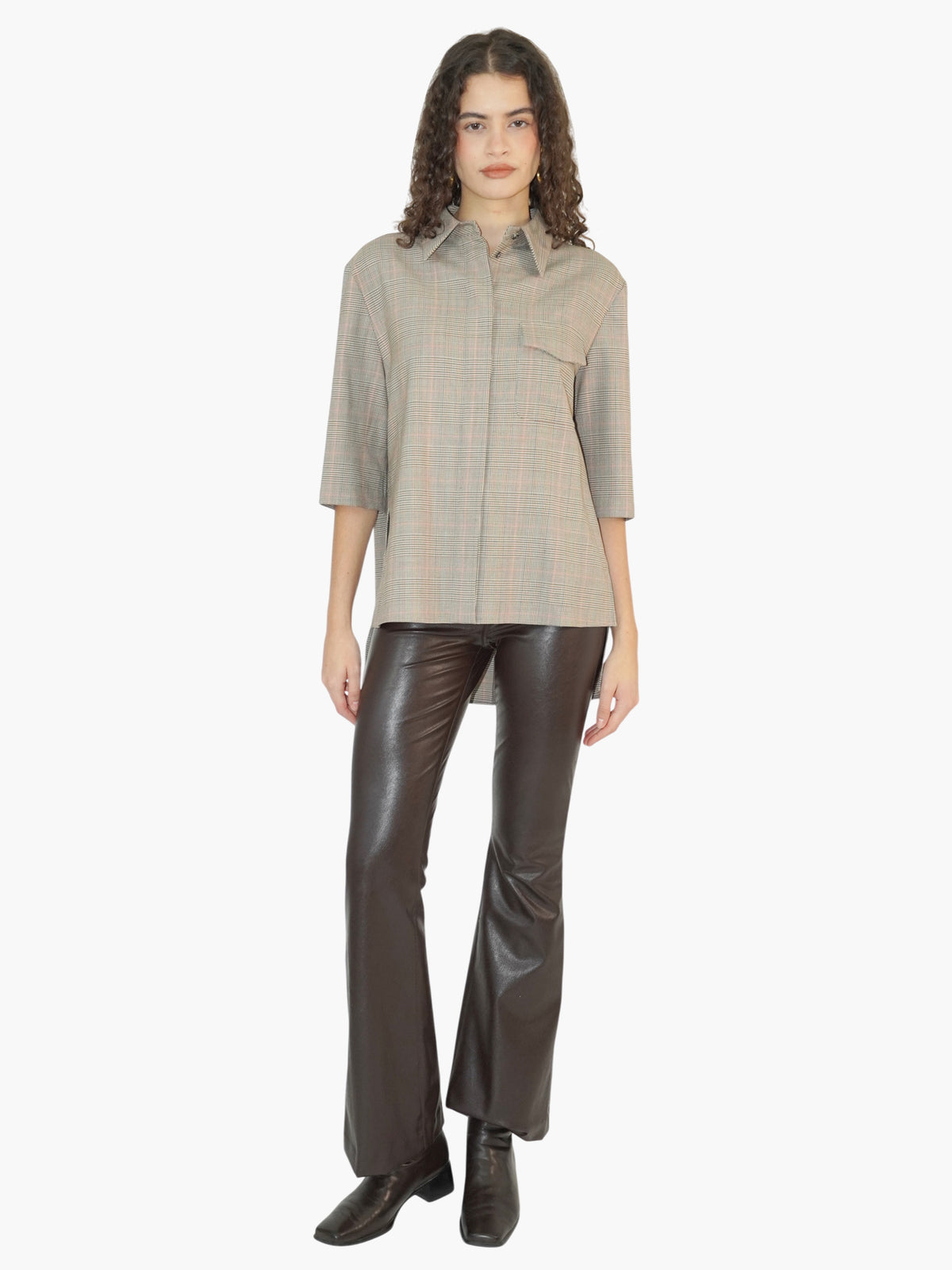 Plaid Button-Up Top