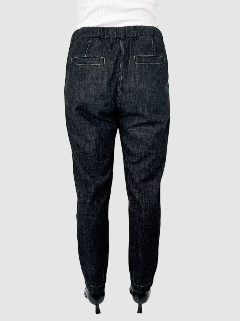Elasticized Denim Pants
