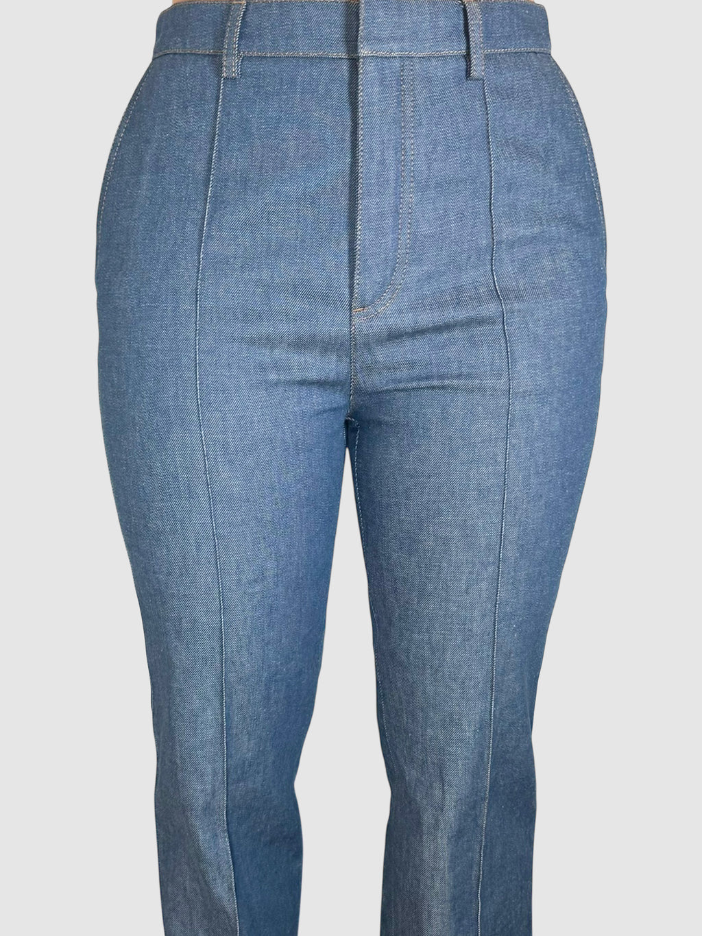 Pleated Seamed Jeans