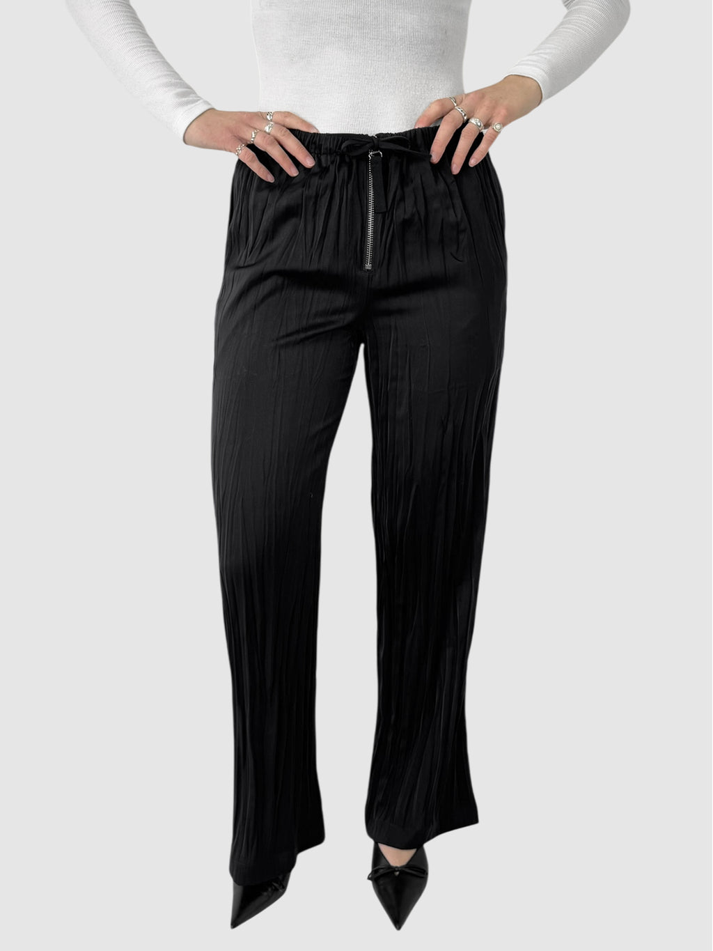 Satin Pleated Pants