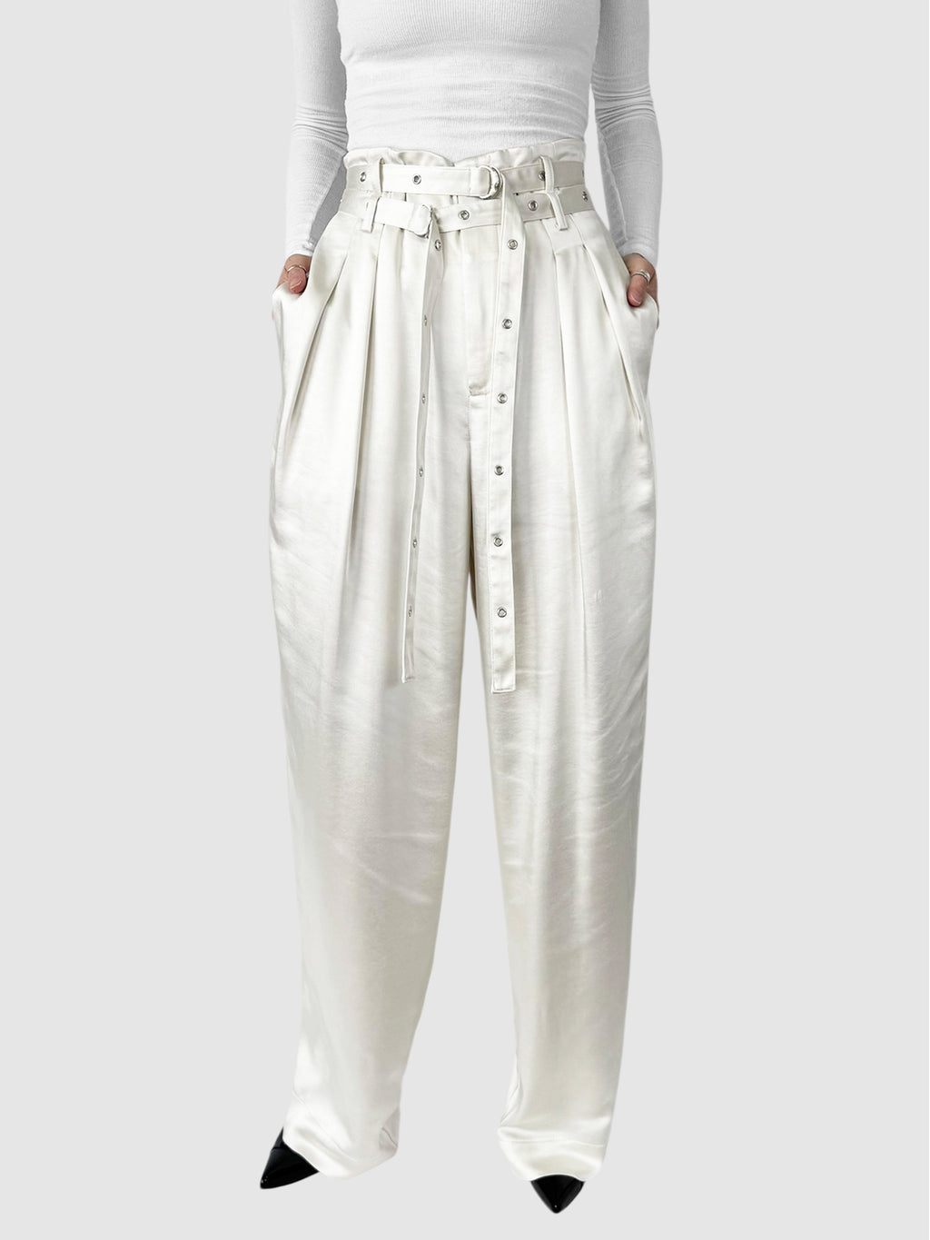Double Belted Satin Pants
