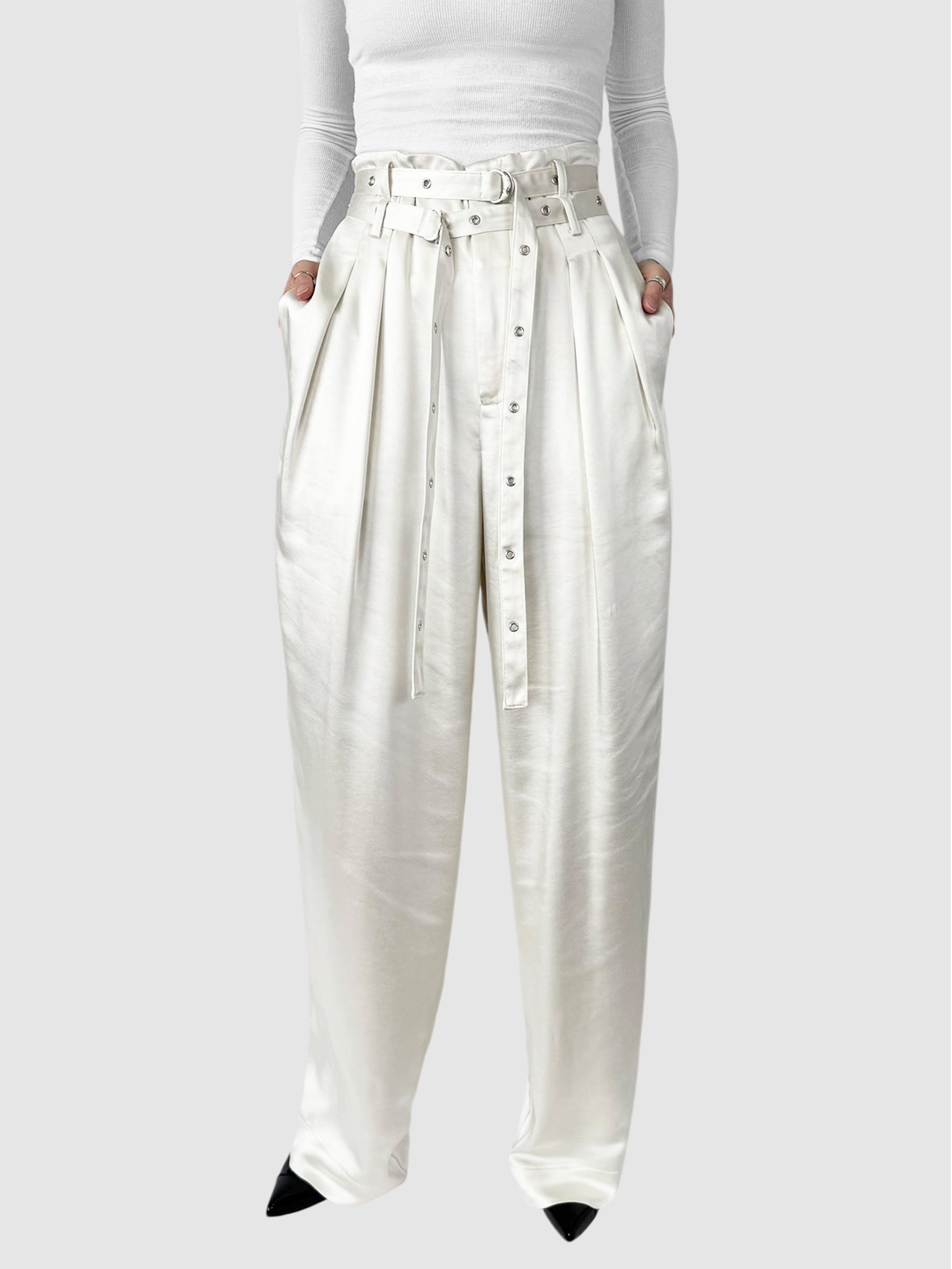 Double Belted Satin Pants