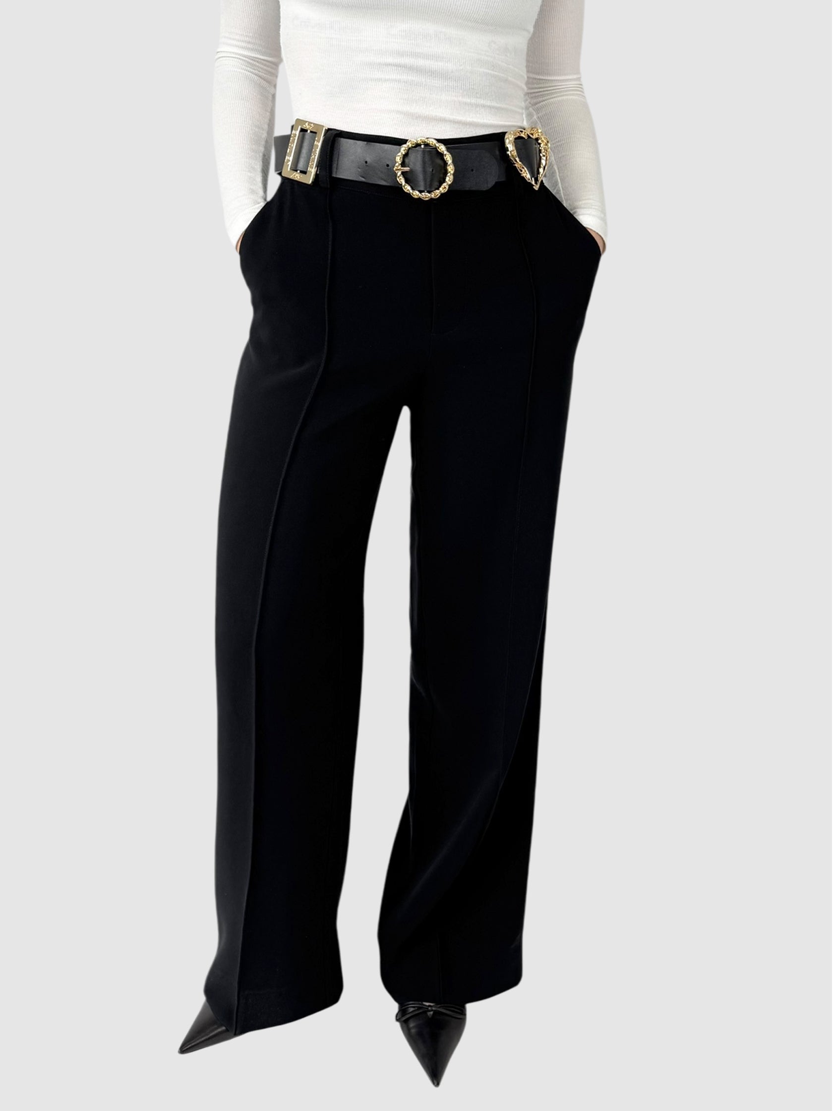 Belted Wide Leg Pants