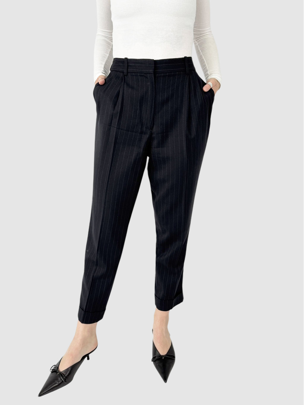 Pinstripe Wool Pants